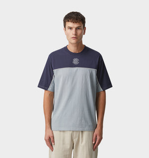 Piped Tee - Washed Indigo/Slate Grey