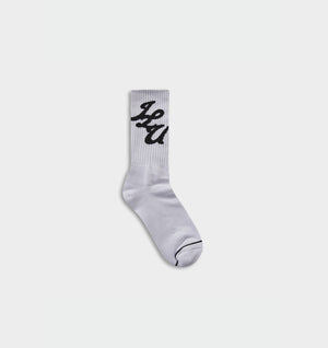 Initial Sock - White