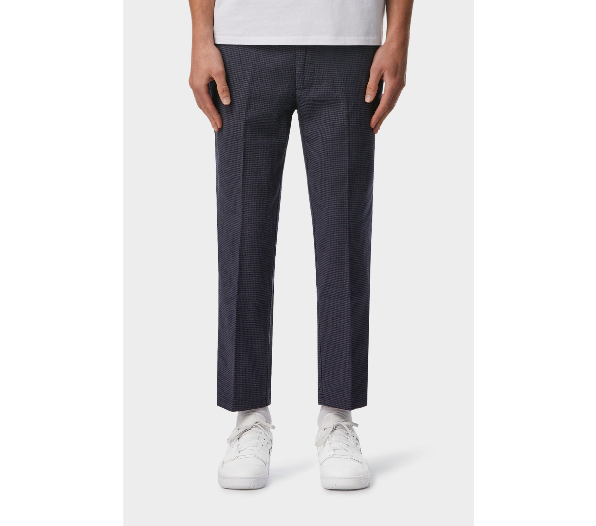 Linen Slim Kobe Pant - Navy Check