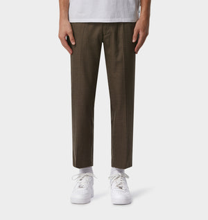 Slim Kobe Pant - Brown Check Wool