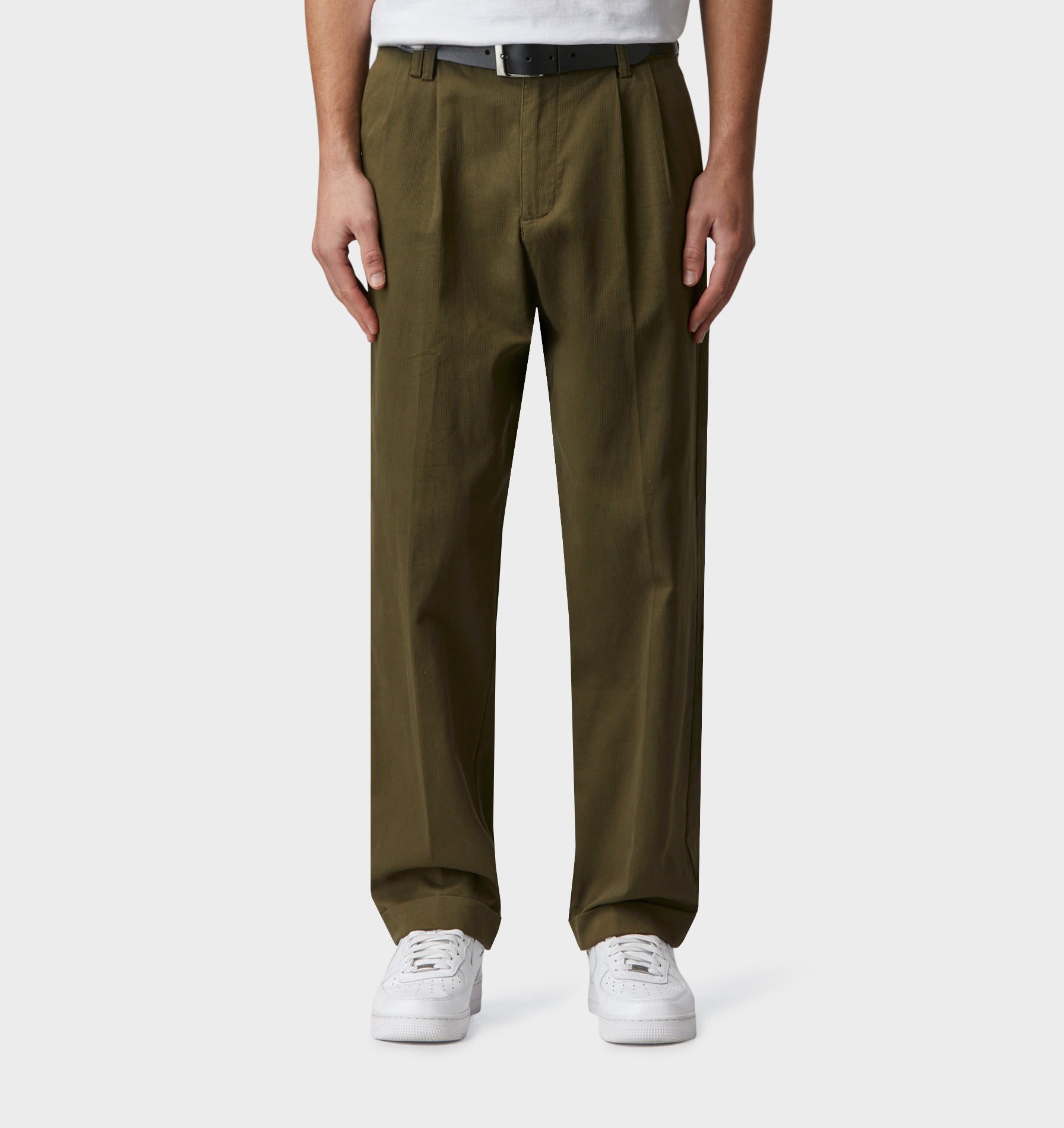 Noah Pleated Pant - Army Green