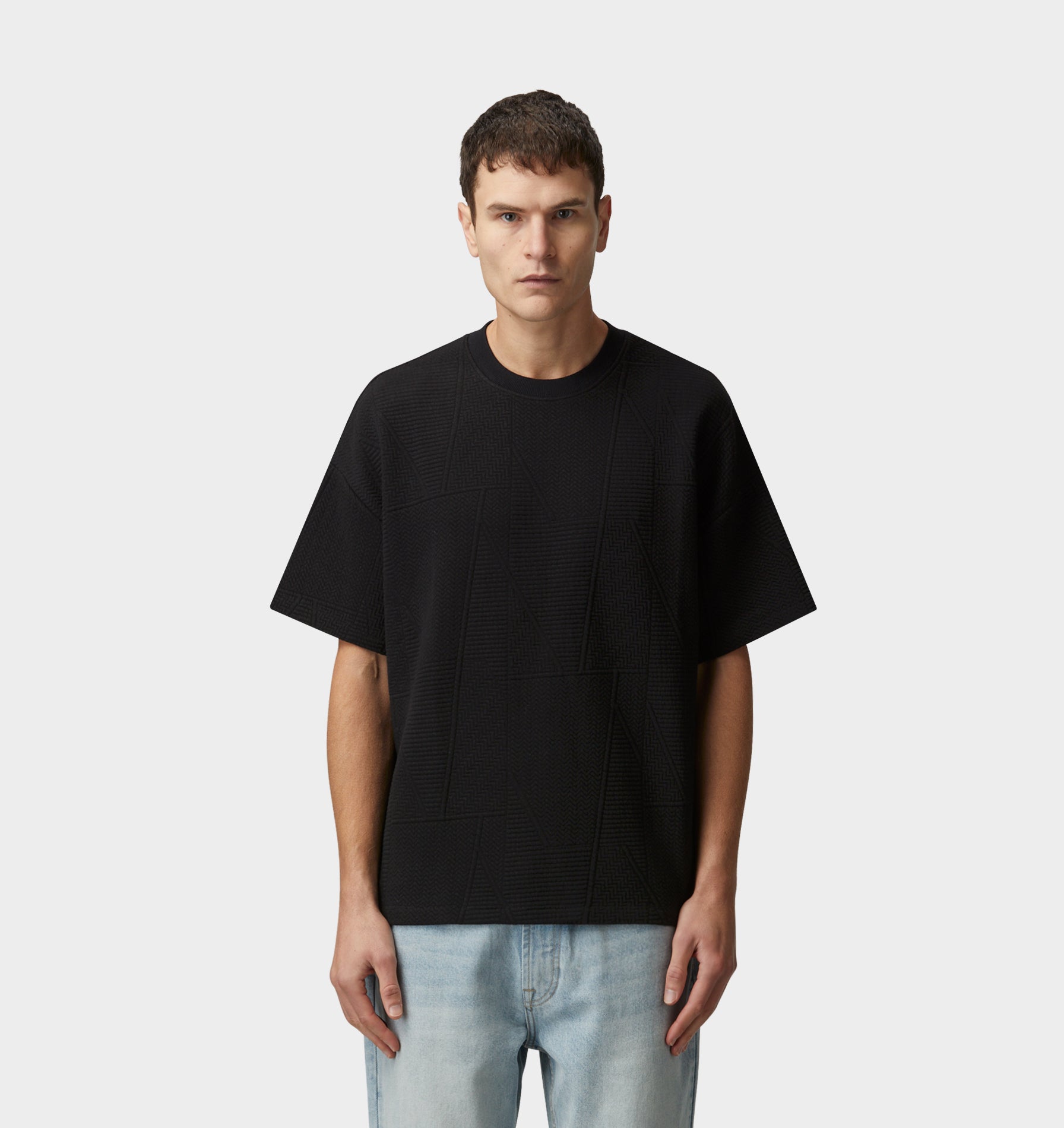 Mosaic Textured Lewi Tee - Black