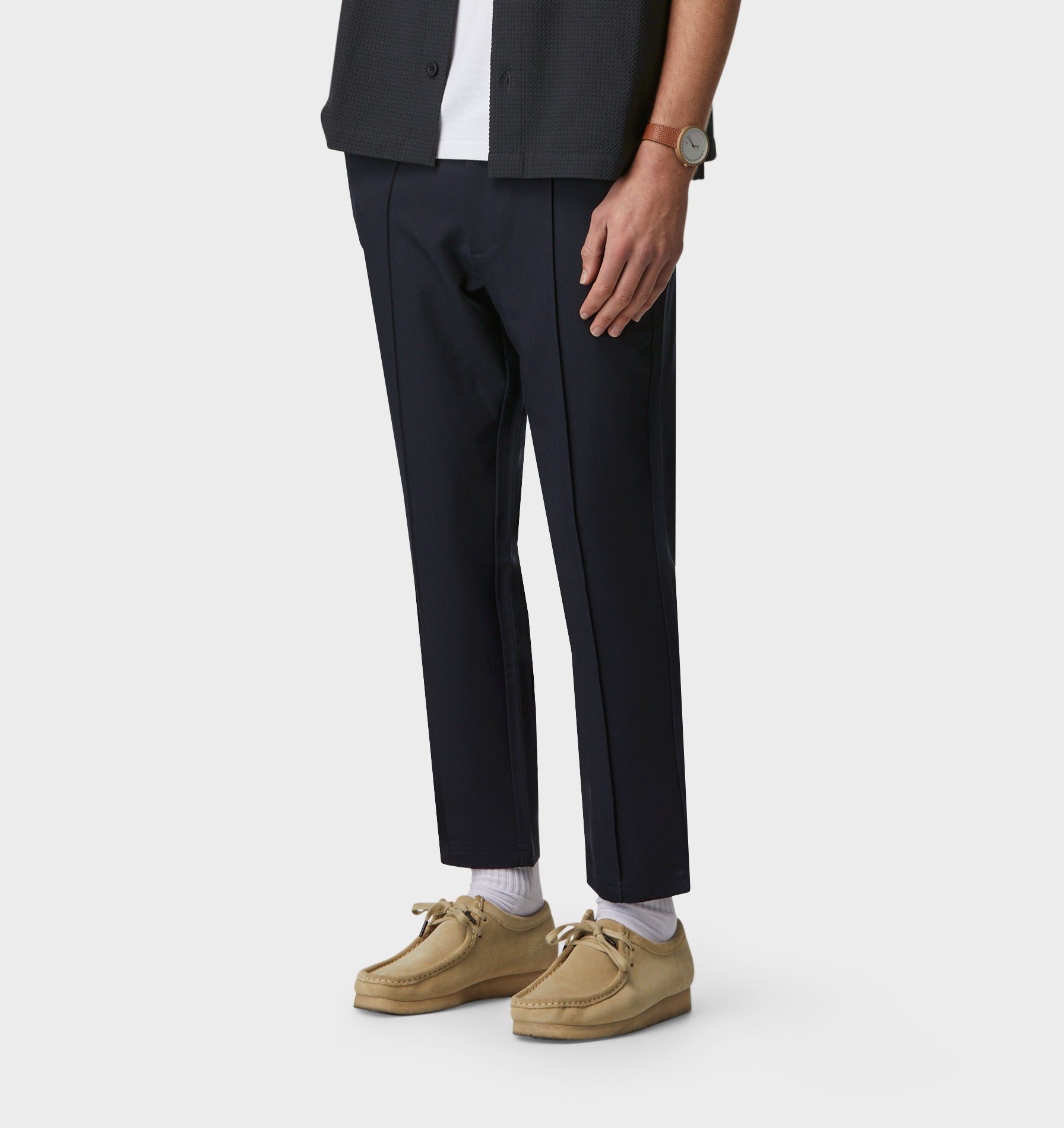 Pintuck Slim Kobe Pant - Navy