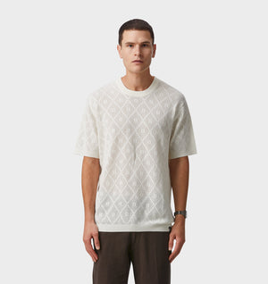 Textured Knit Tee - Off White