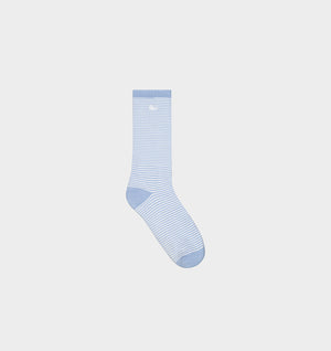 Stripe Basic Sock - White/Blue