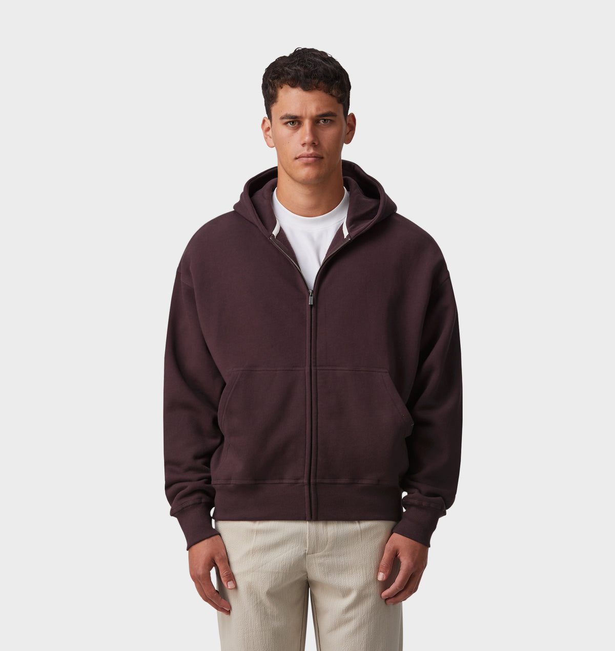 Zip Up Box Hood - Raven