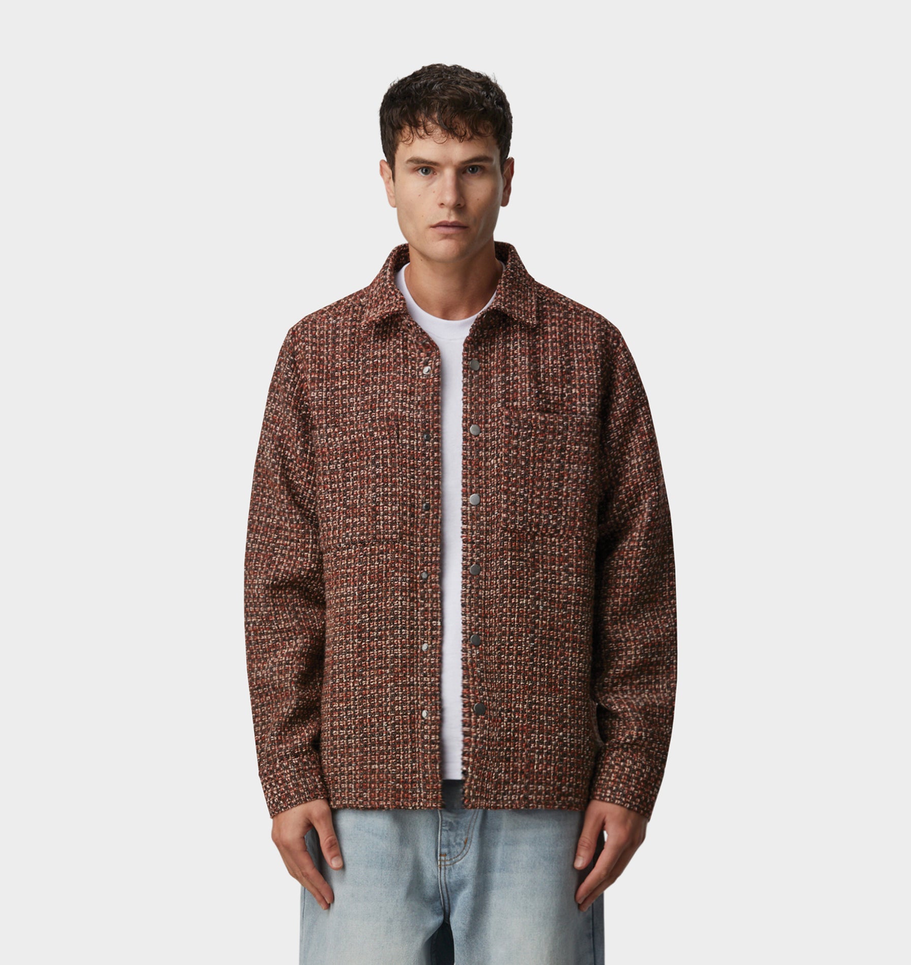 Boucle Overshirt - Brown/Rust