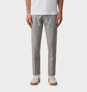 Herringbone Linen Slim Kobe Pant - Tall - Grey