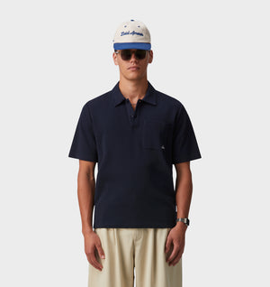 Waffle SS Polo Shirt - Navy