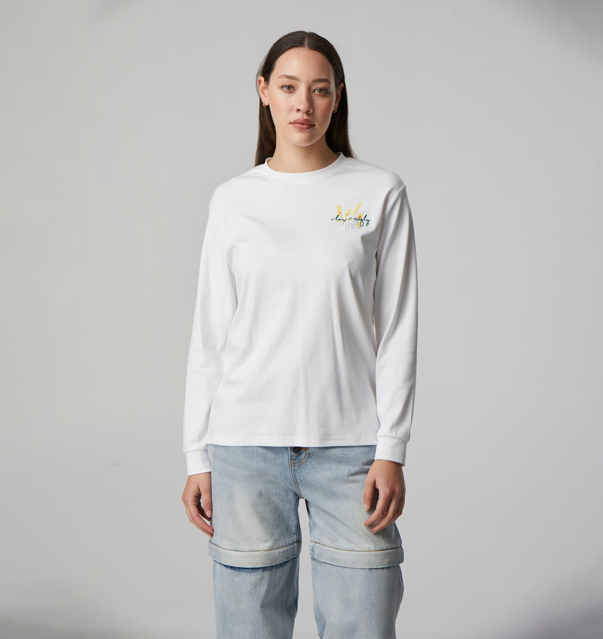 Vivs Flower LS Tee - White