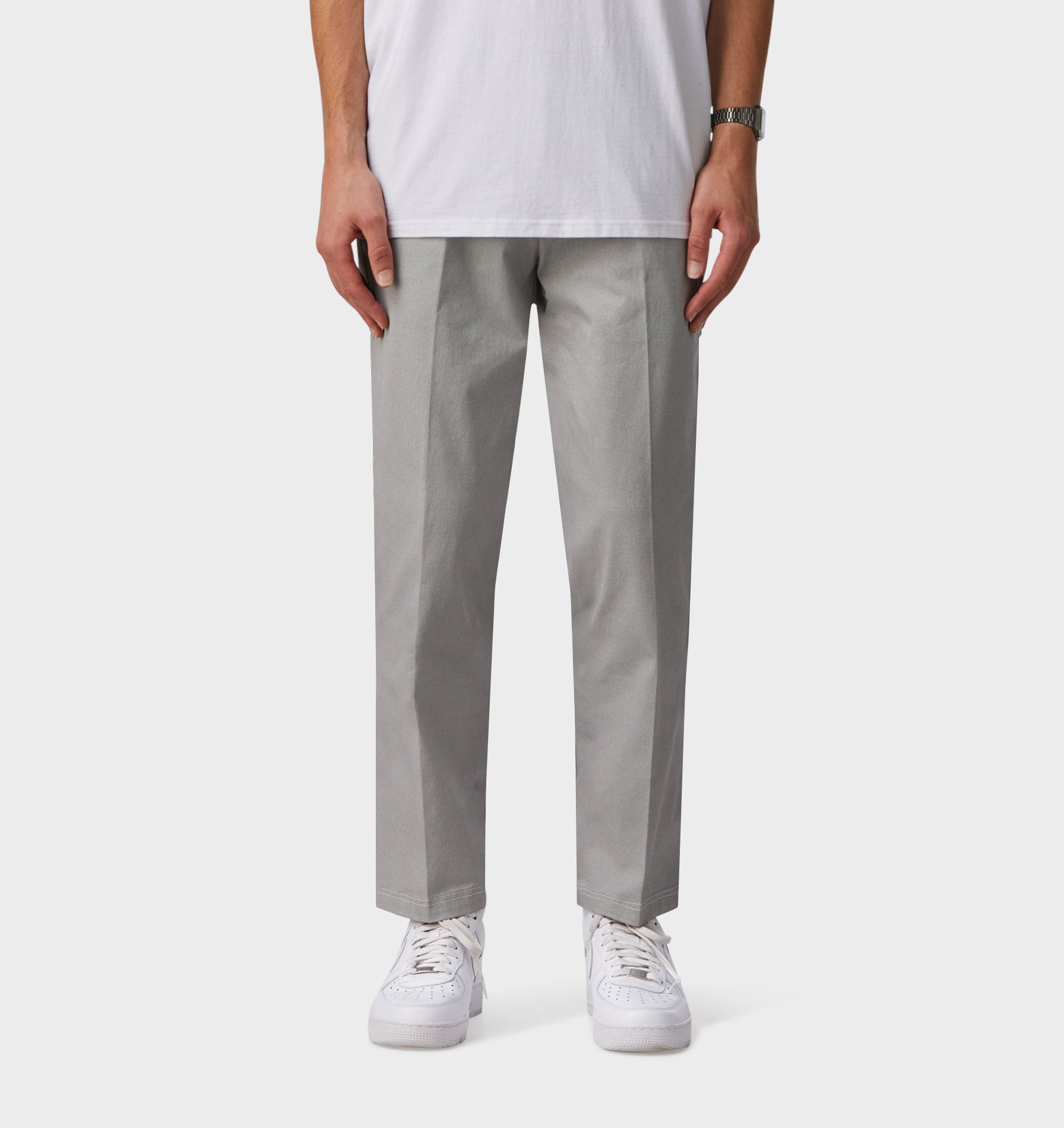 Printed Twill Slim Kobe pant - Tall - White/Black