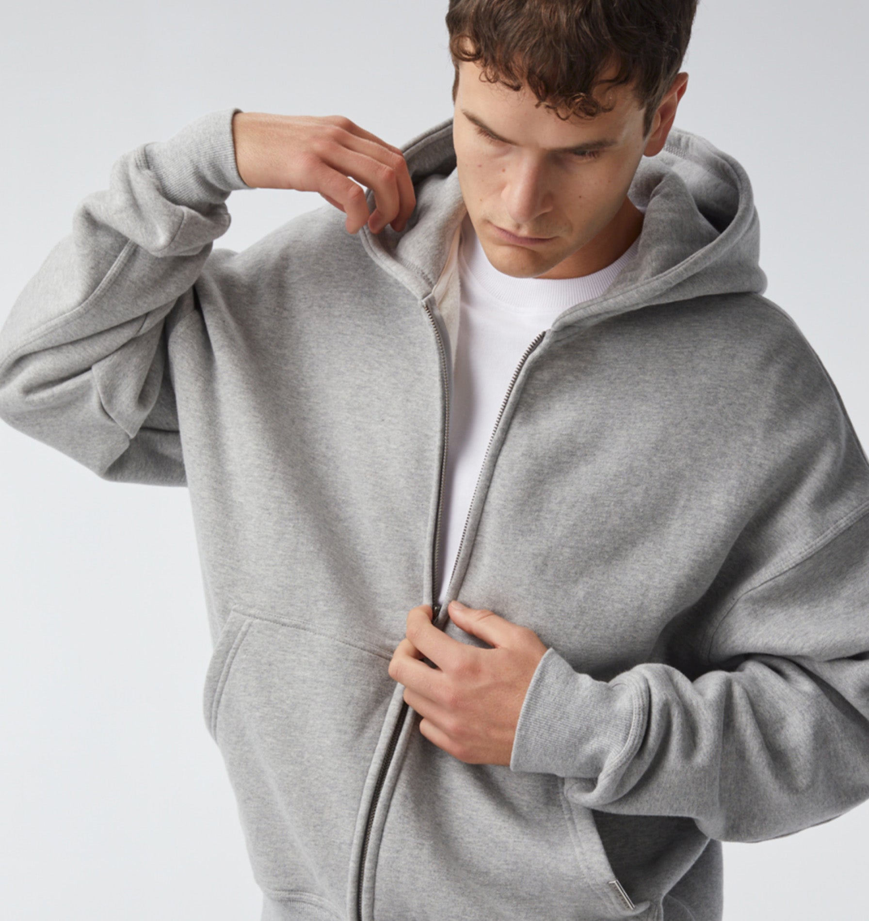 Zip Up Box Hood - Vintage Grey