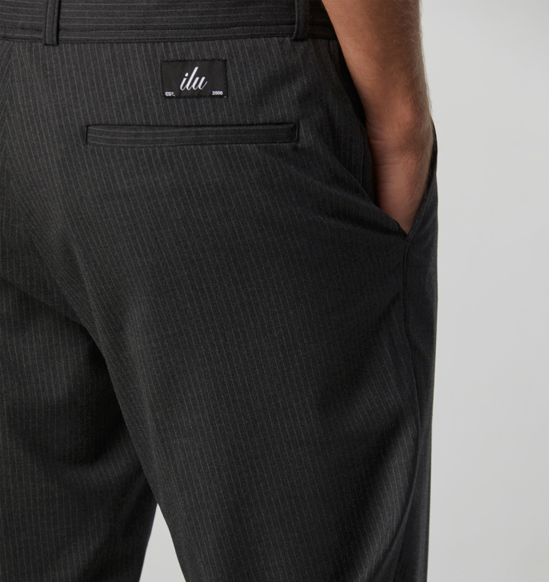 Smart Slim Kobe Pant - Charcoal Pinstripe