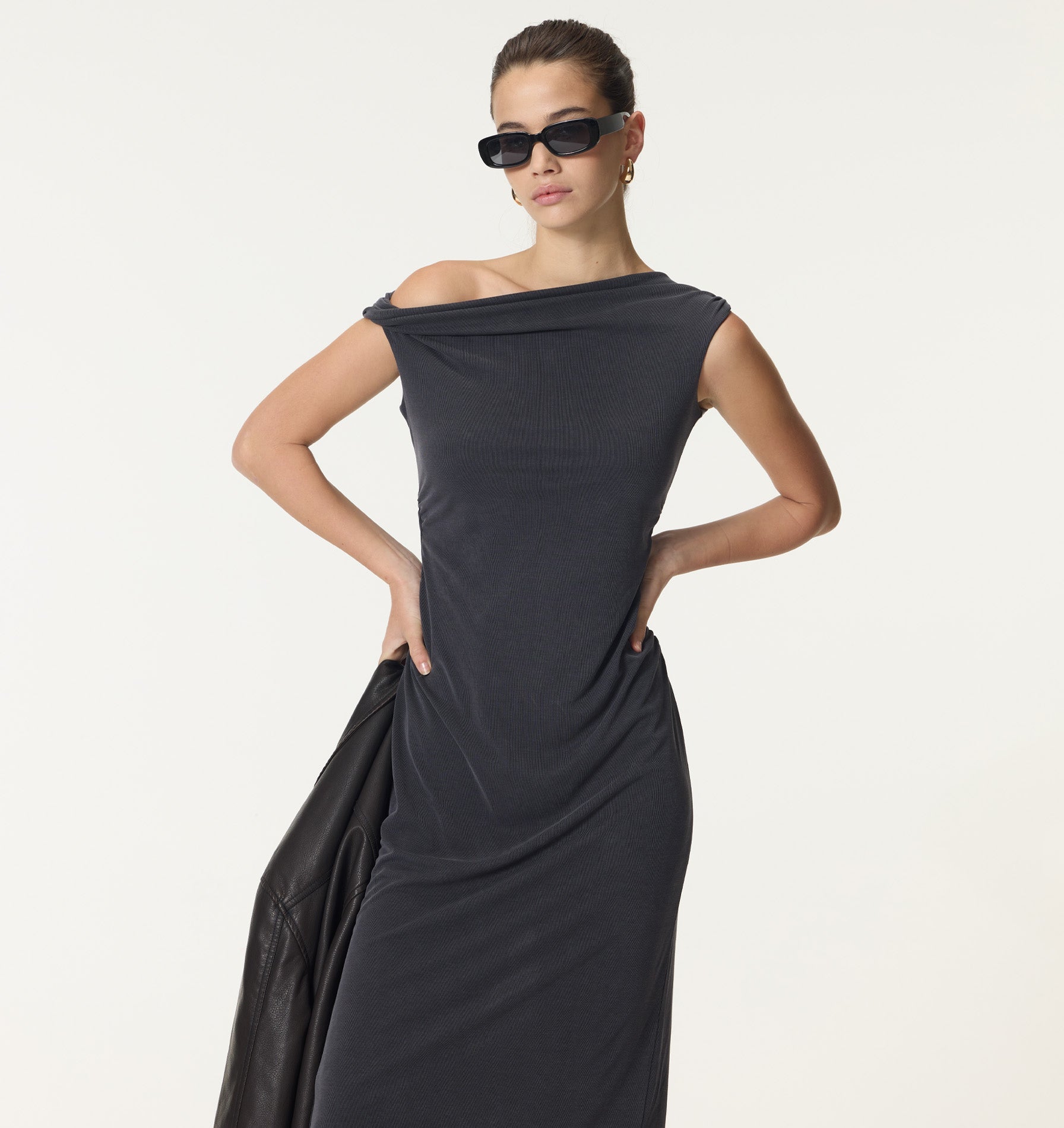 Piper Twist Maxi Dress - Charcoal