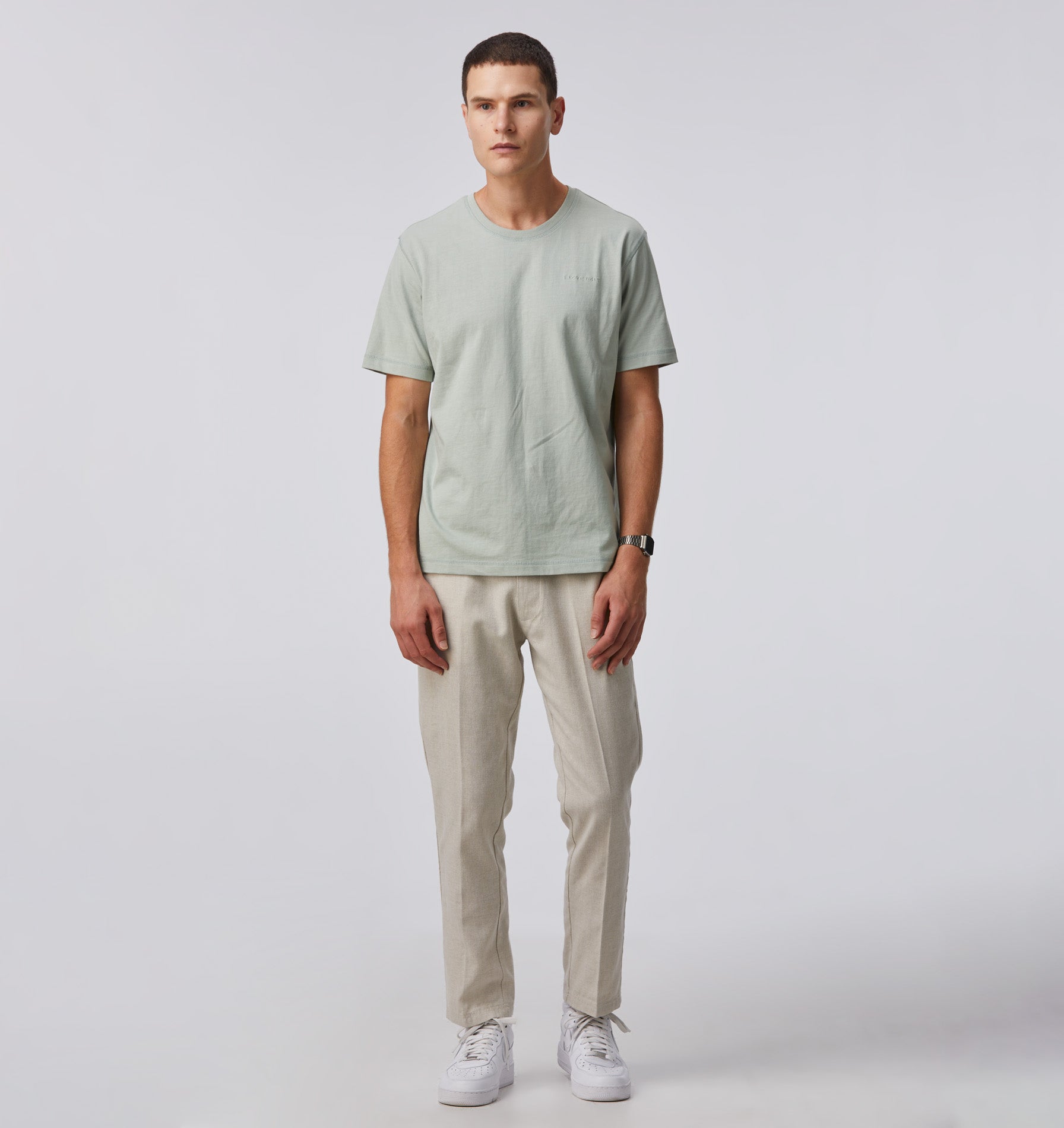 Herringbone Linen Slim Kobe Pant - Tall - Bone