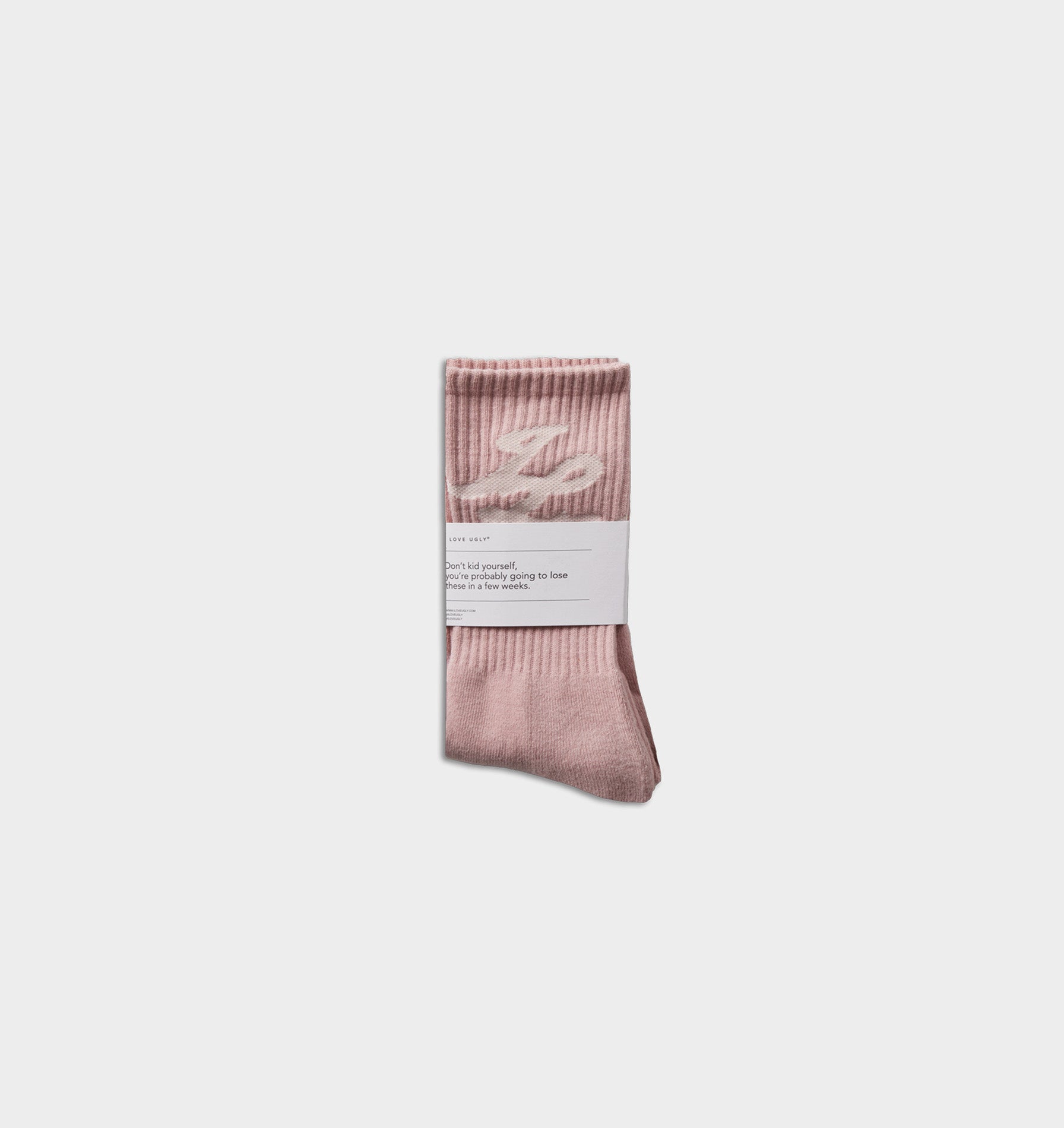 Initial Sock - Dusky Pink