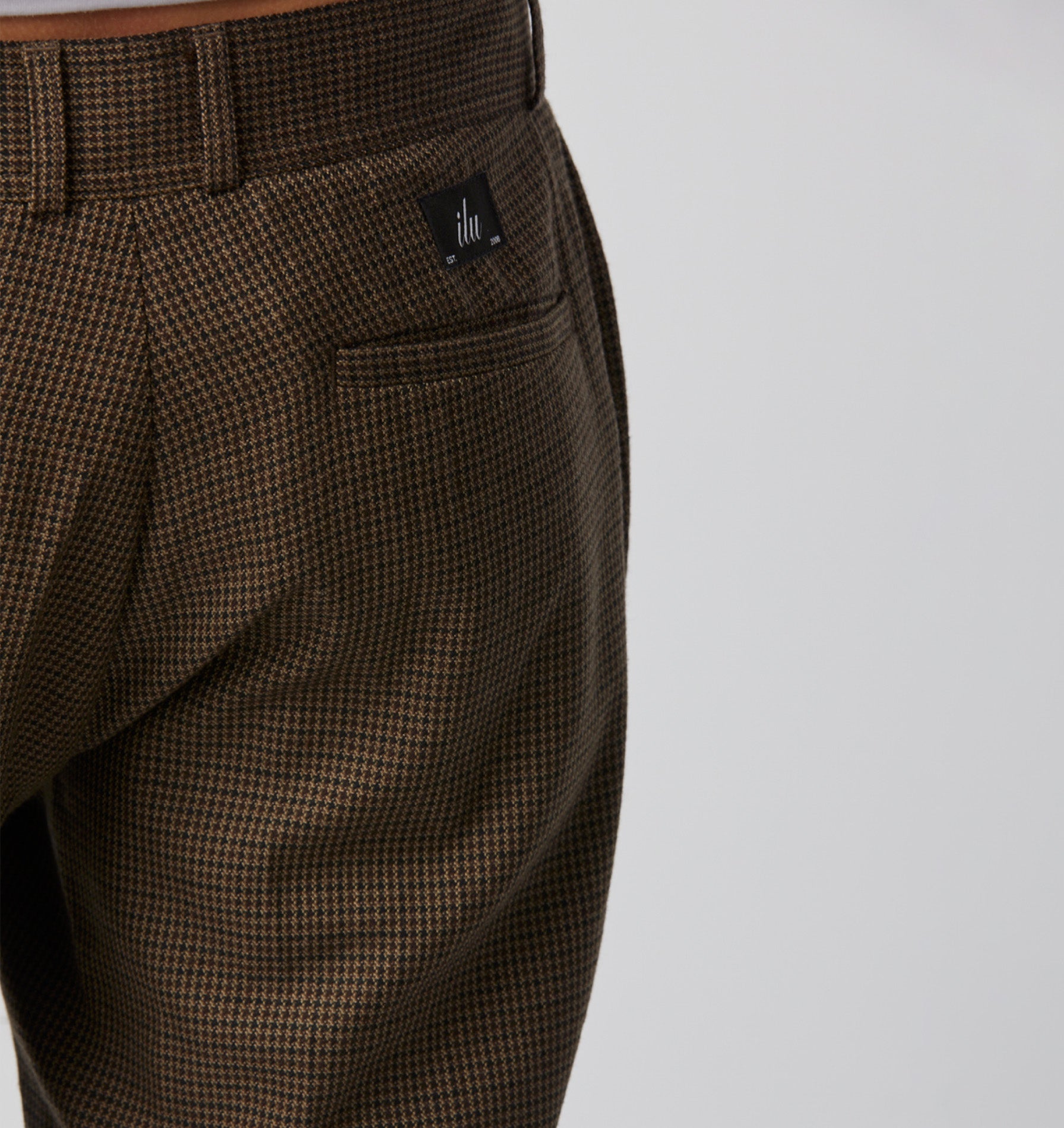 Slim Kobe Pant - Brown Check Wool