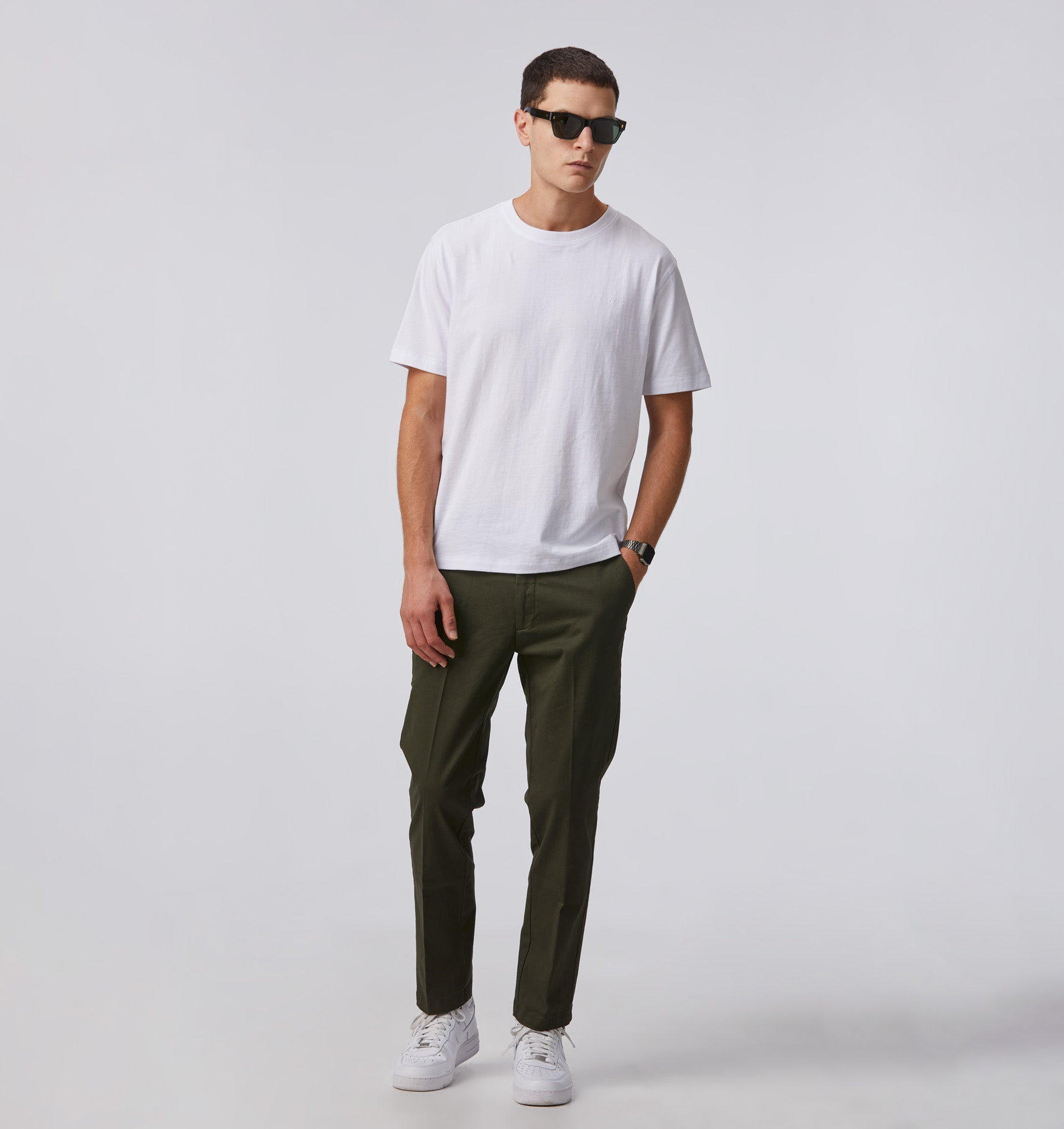 Printed Twill Slim Kobe pant - Tall - Khaki/Black