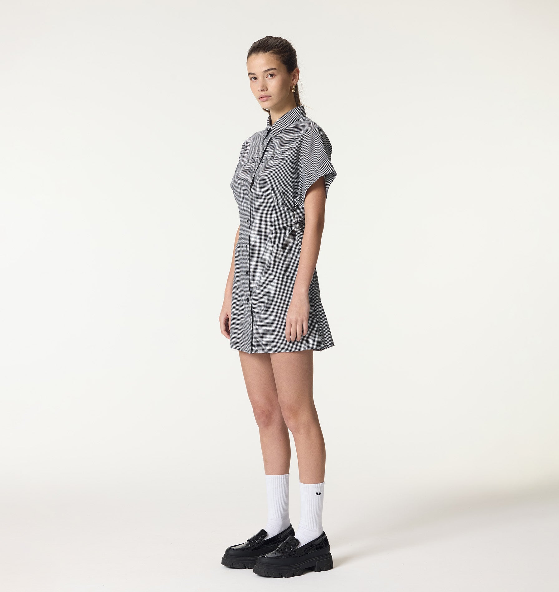 Vesta Gingham Dress - Black/White