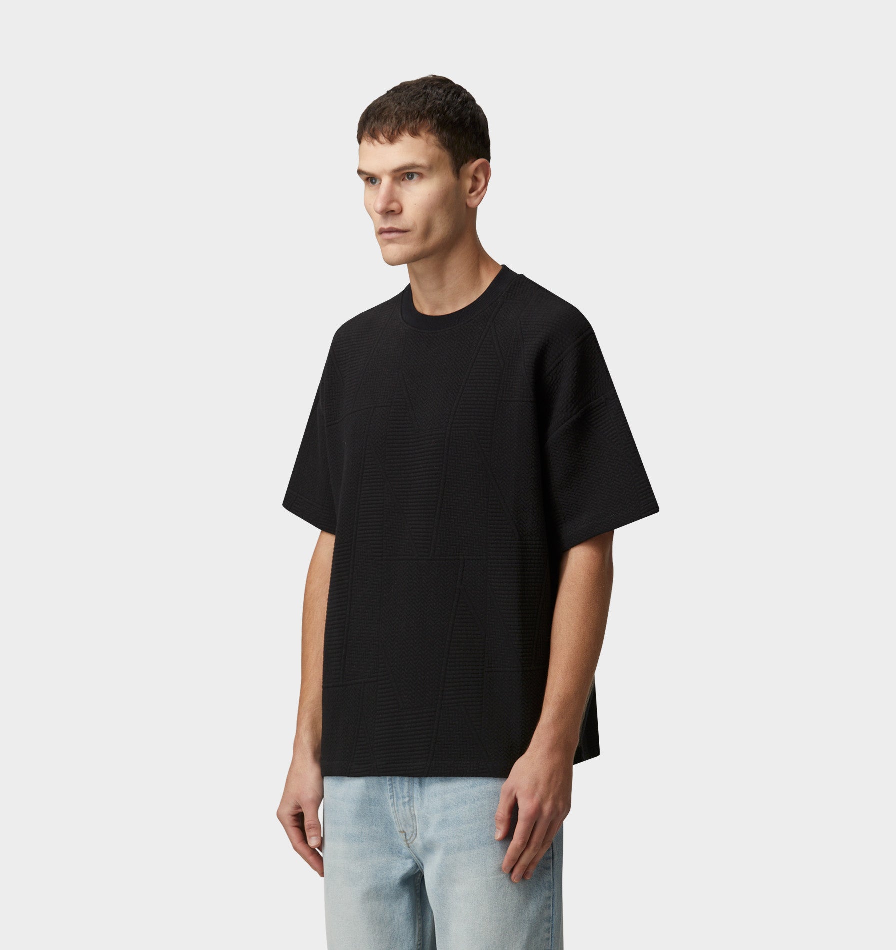 Mosaic Textured Lewi Tee - Black