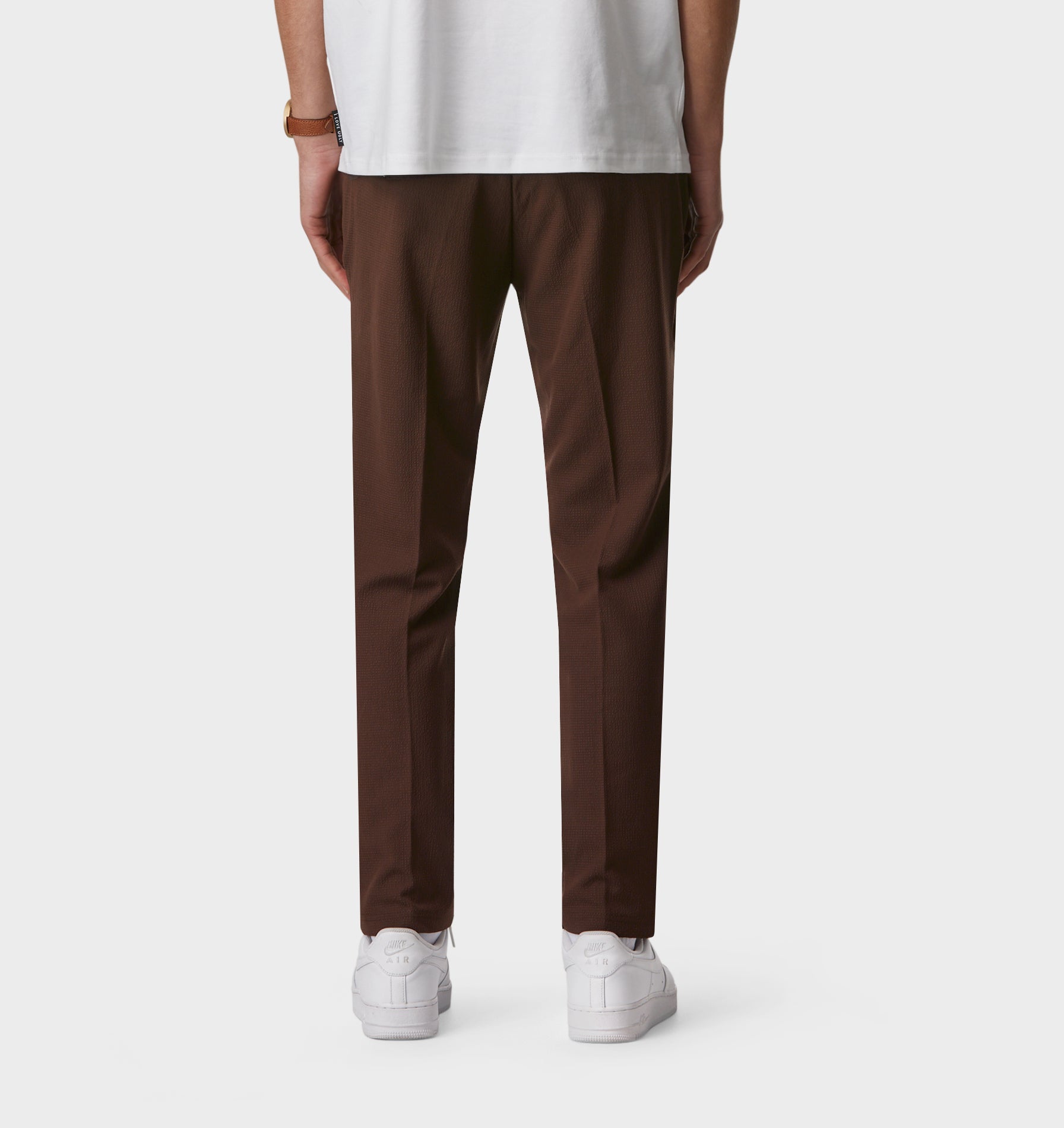 Seersucker Slim Kobe Pant - Tall - Dark Brown