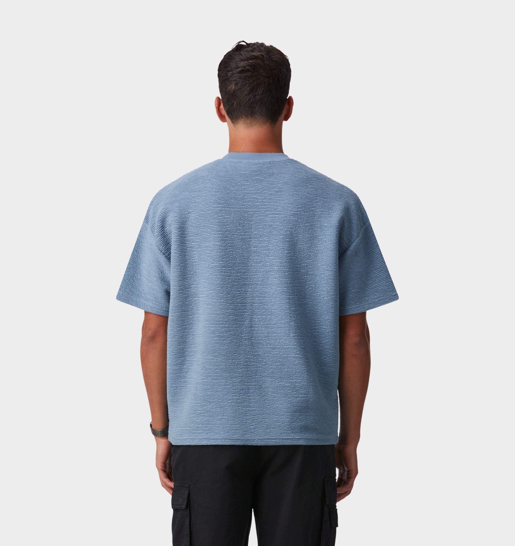 Ridged Lewi Tee - Steel Blue