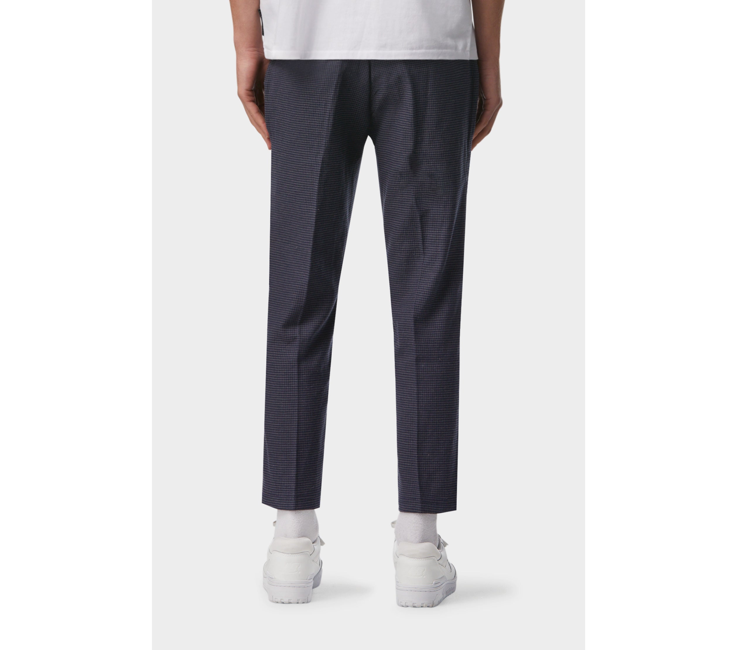 Linen Slim Kobe Pant - Navy Check