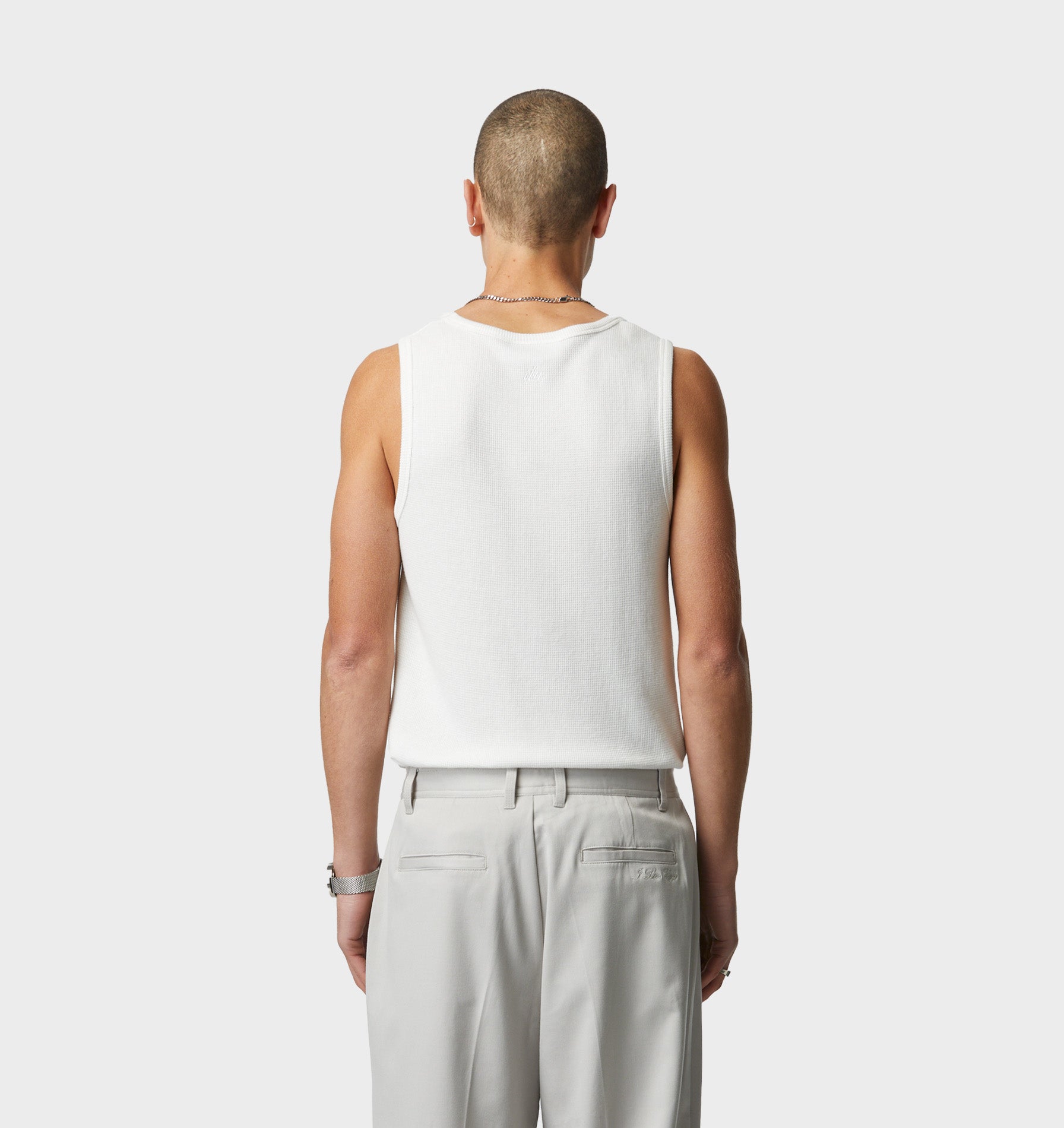 Waffle Tank Top - White