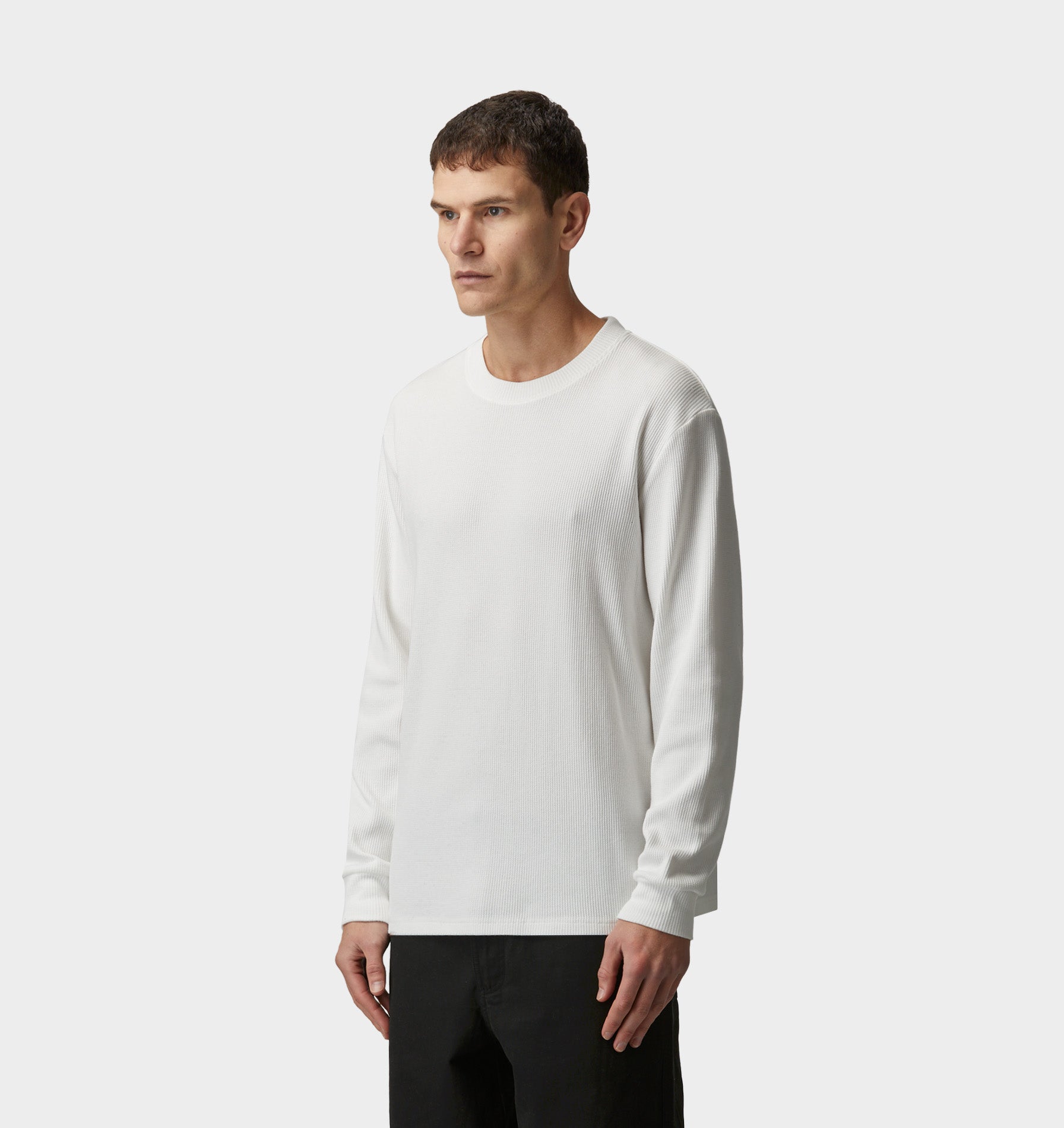 Waffle LS Tee - White