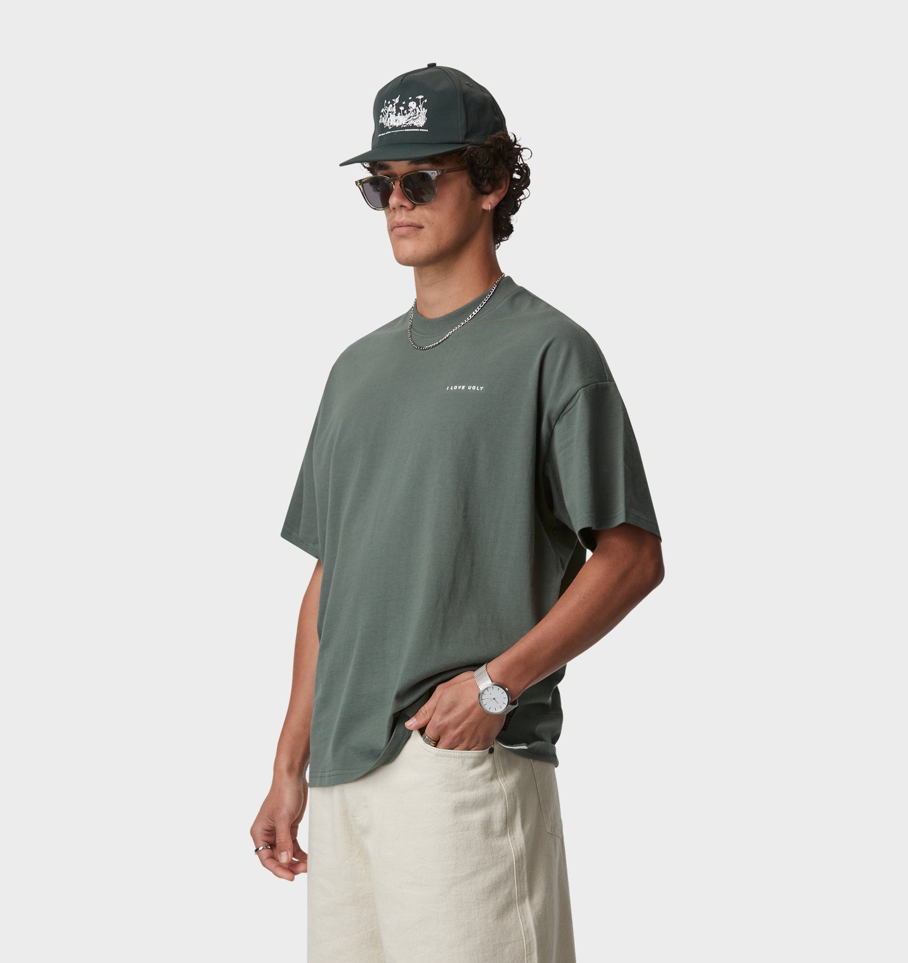 Box Tee - Smokey Green