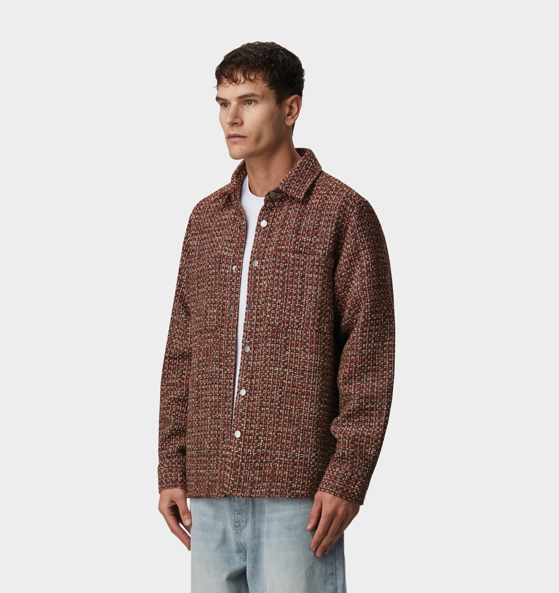 Boucle Overshirt - Brown/Rust