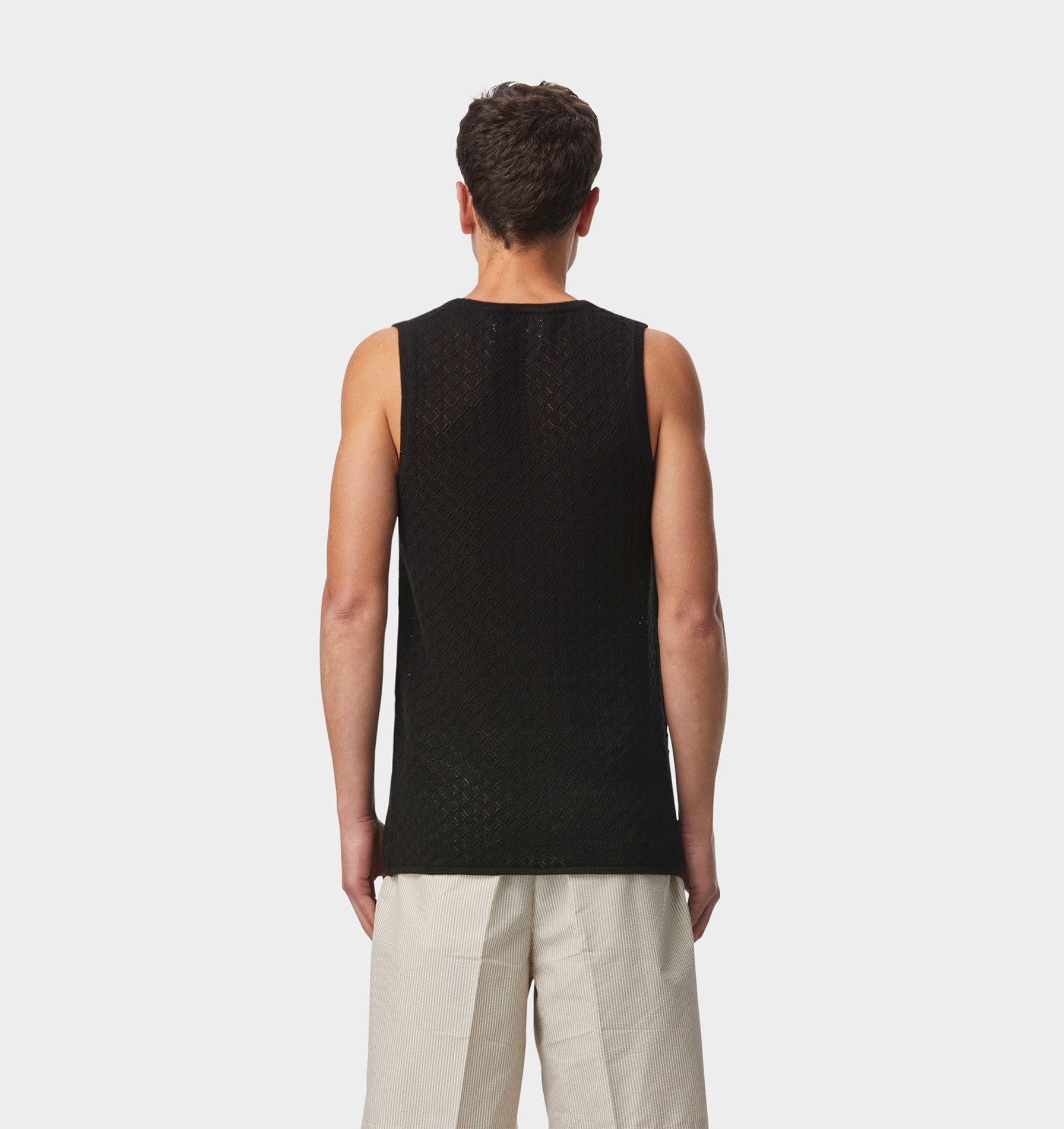 Lace Knit Tank - Black