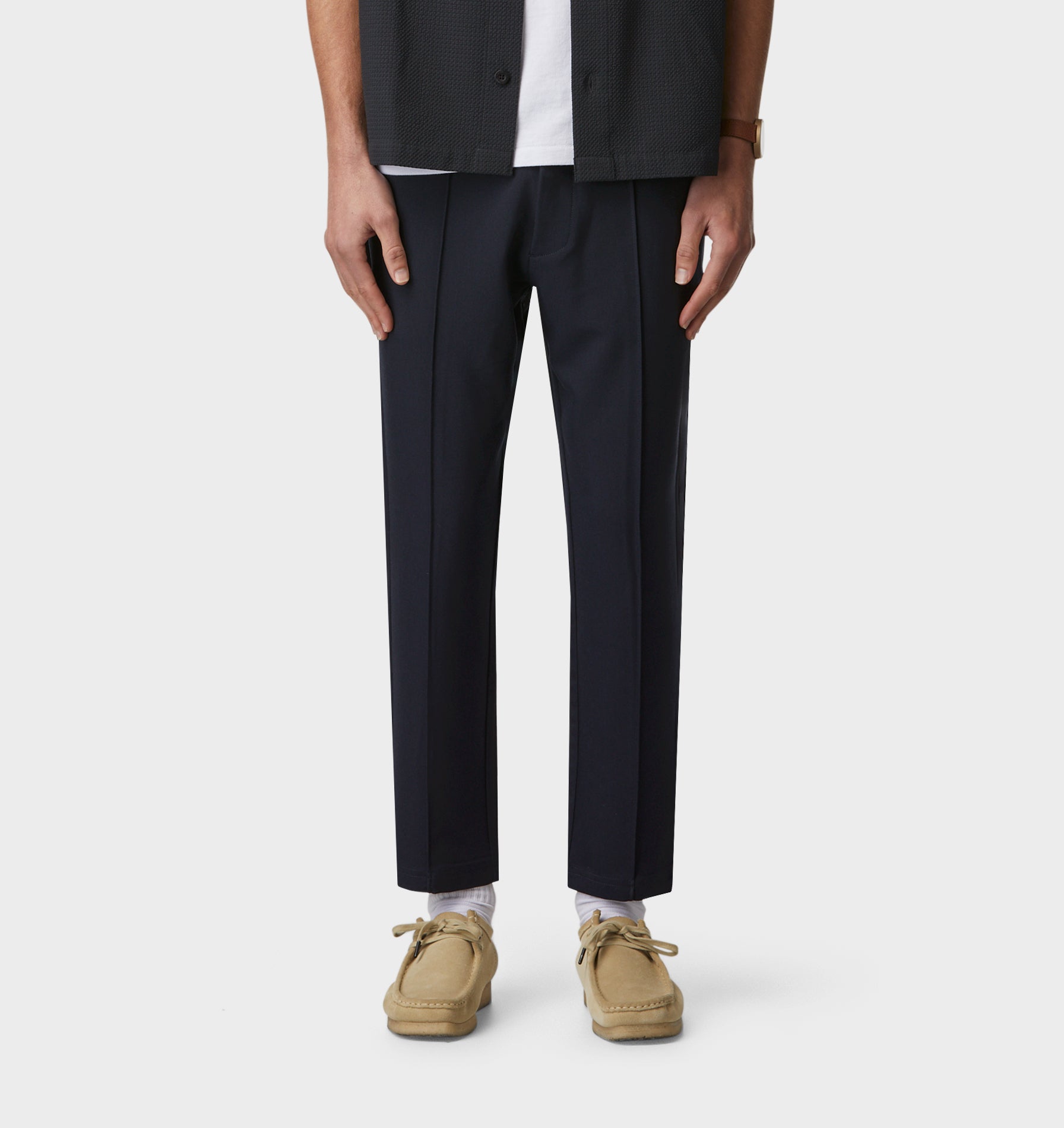 Pintuck Slim Kobe Pant - Navy