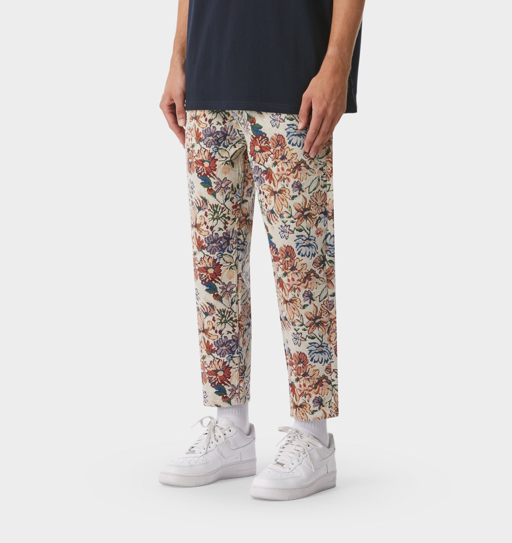 Cropped 90s Denim - Cream Floral