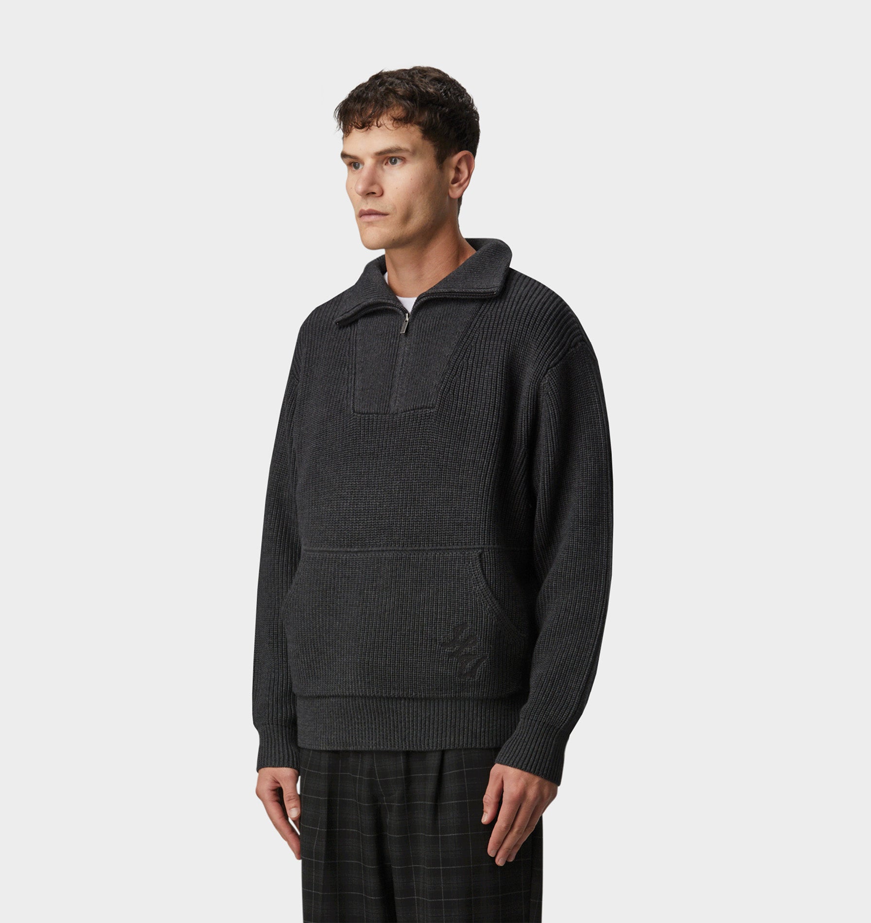 Mateo Zip Sweater - Charcoal