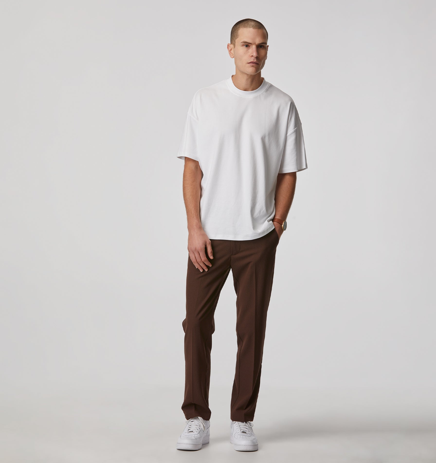 Seersucker Slim Kobe Pant - Tall - Dark Brown