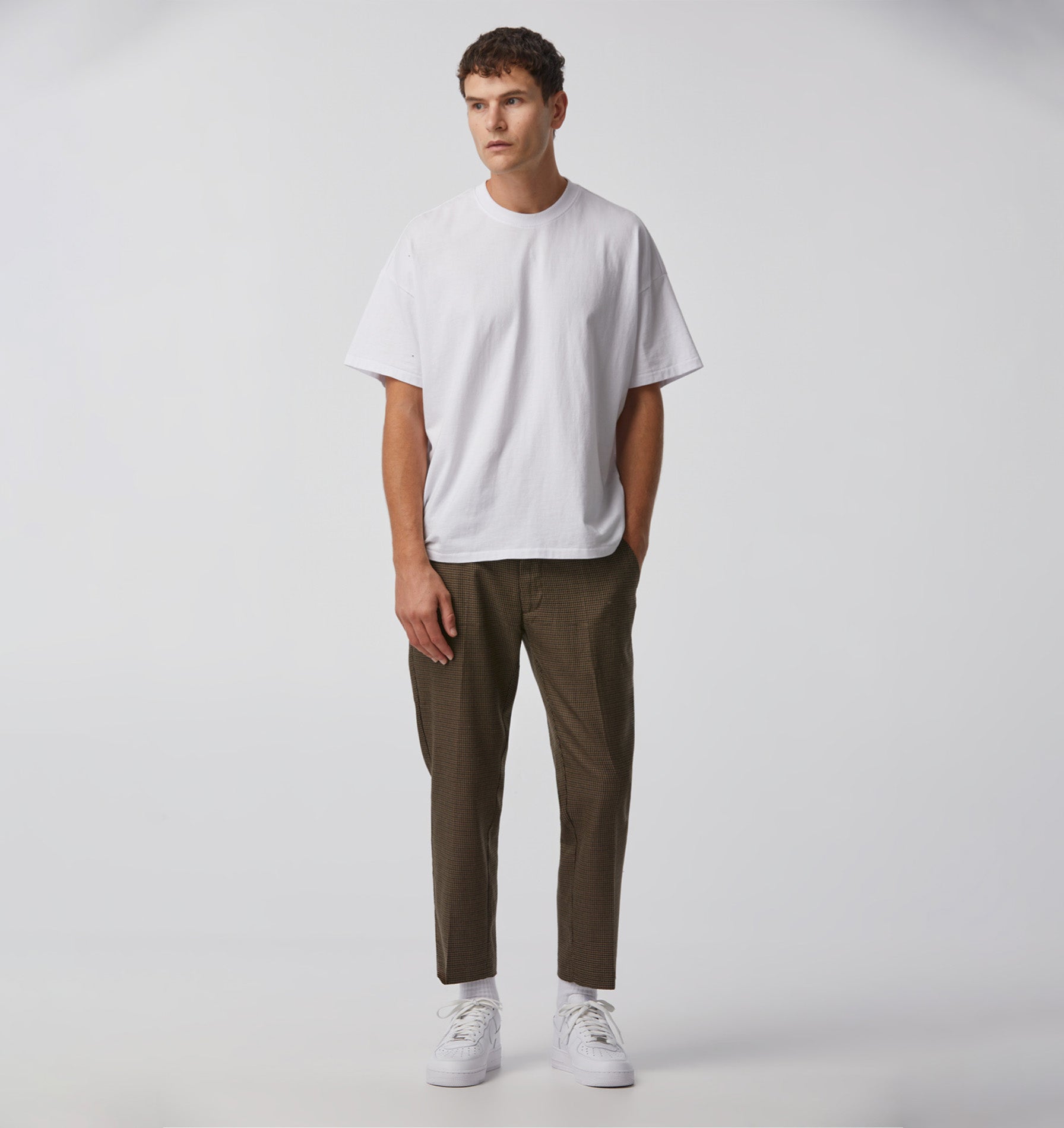 Slim Kobe Pant - Brown Check Wool