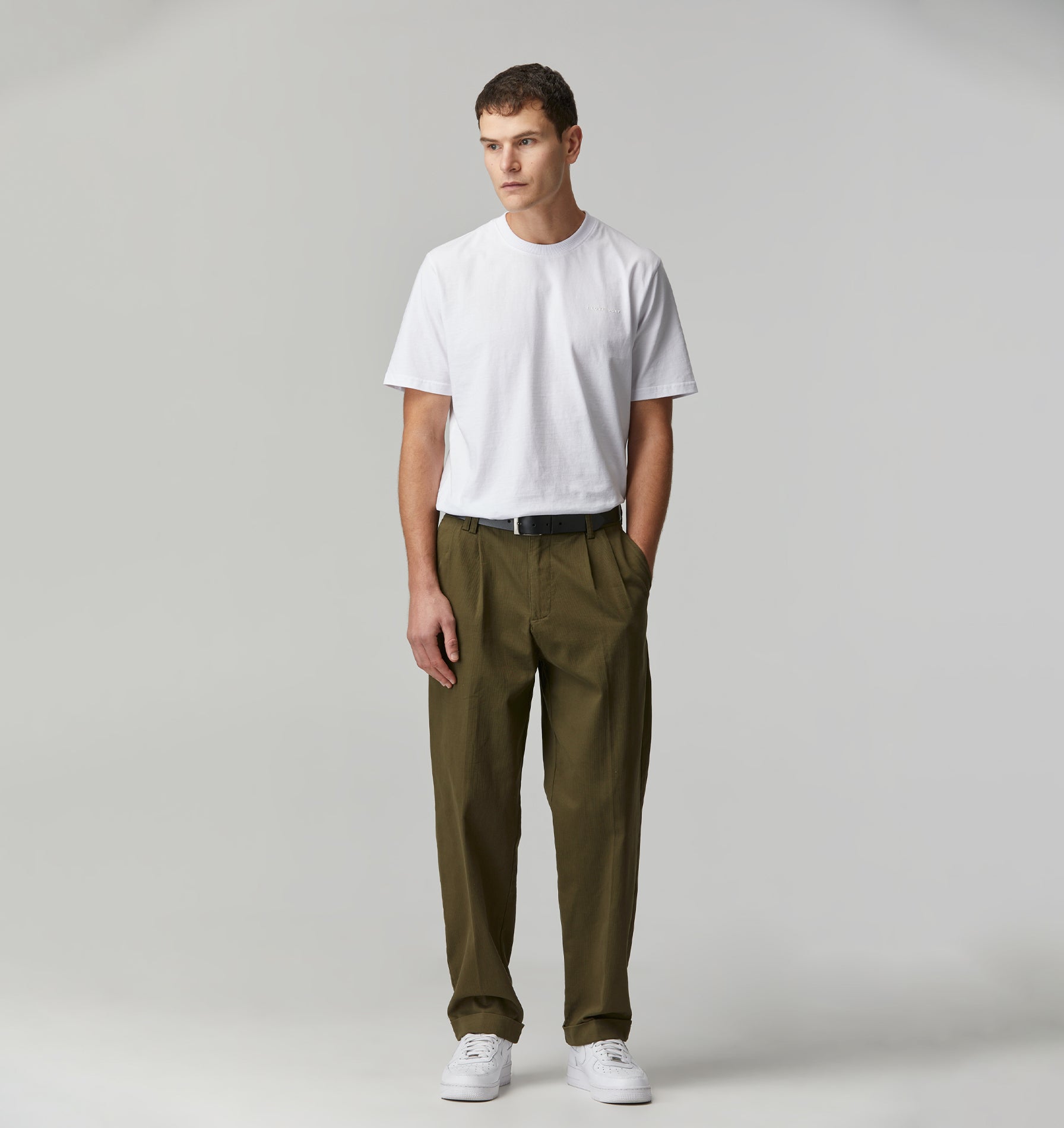 Noah Pleated Pant - Army Green