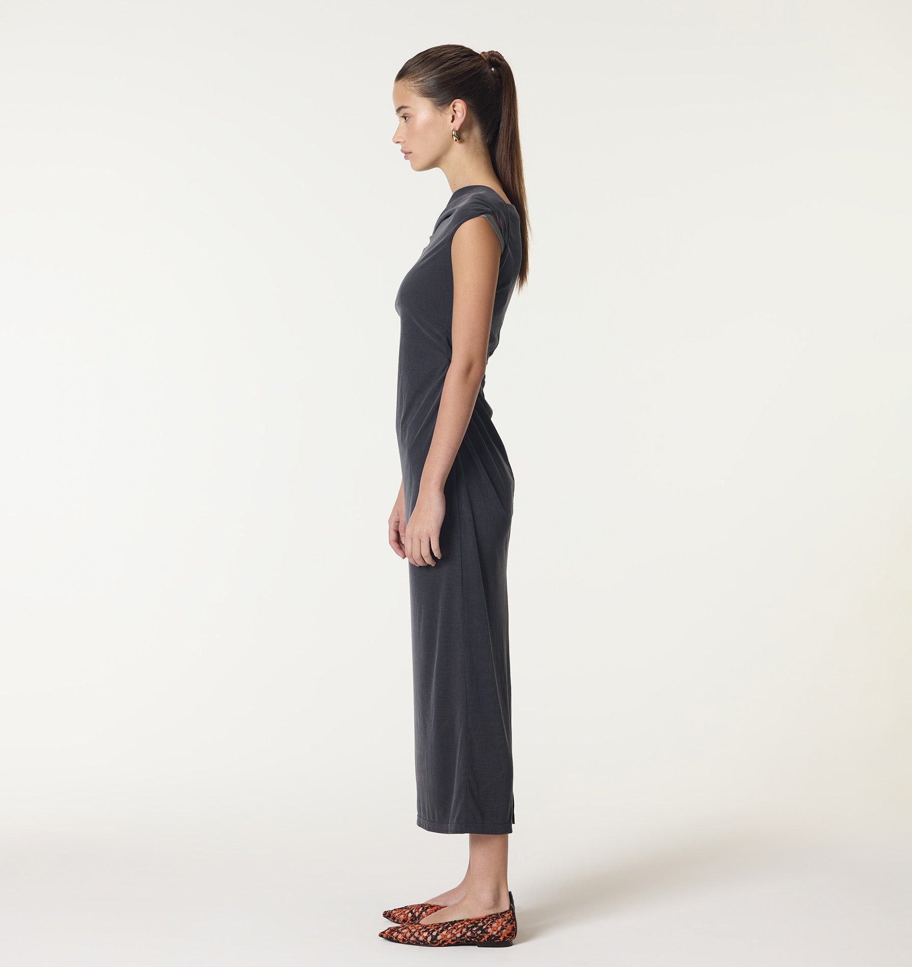 Piper Twist Maxi Dress - Charcoal