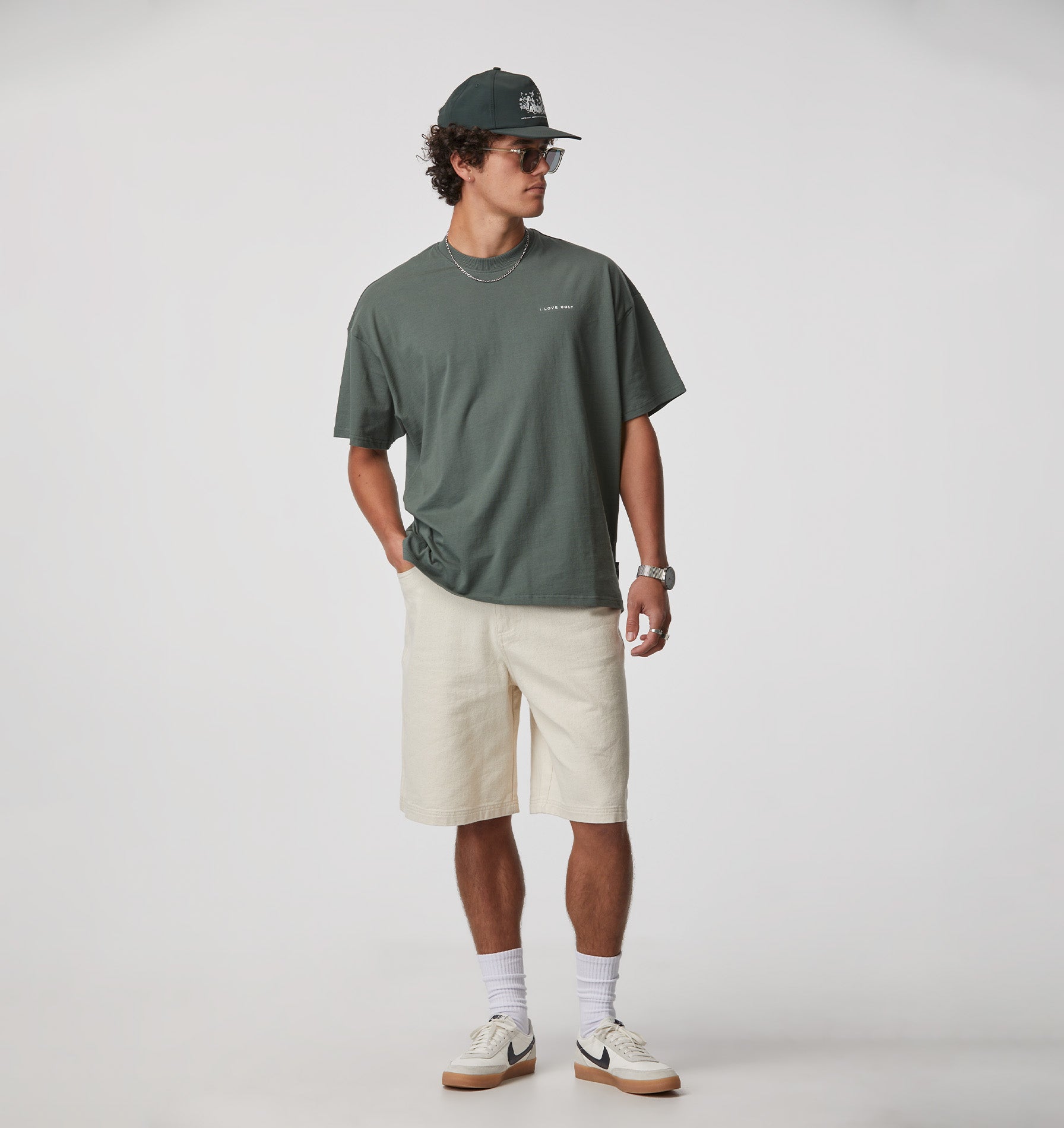 Box Tee - Smokey Green