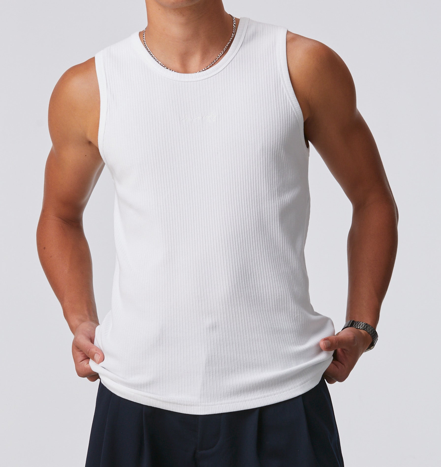 Ribbed Tank Top - White