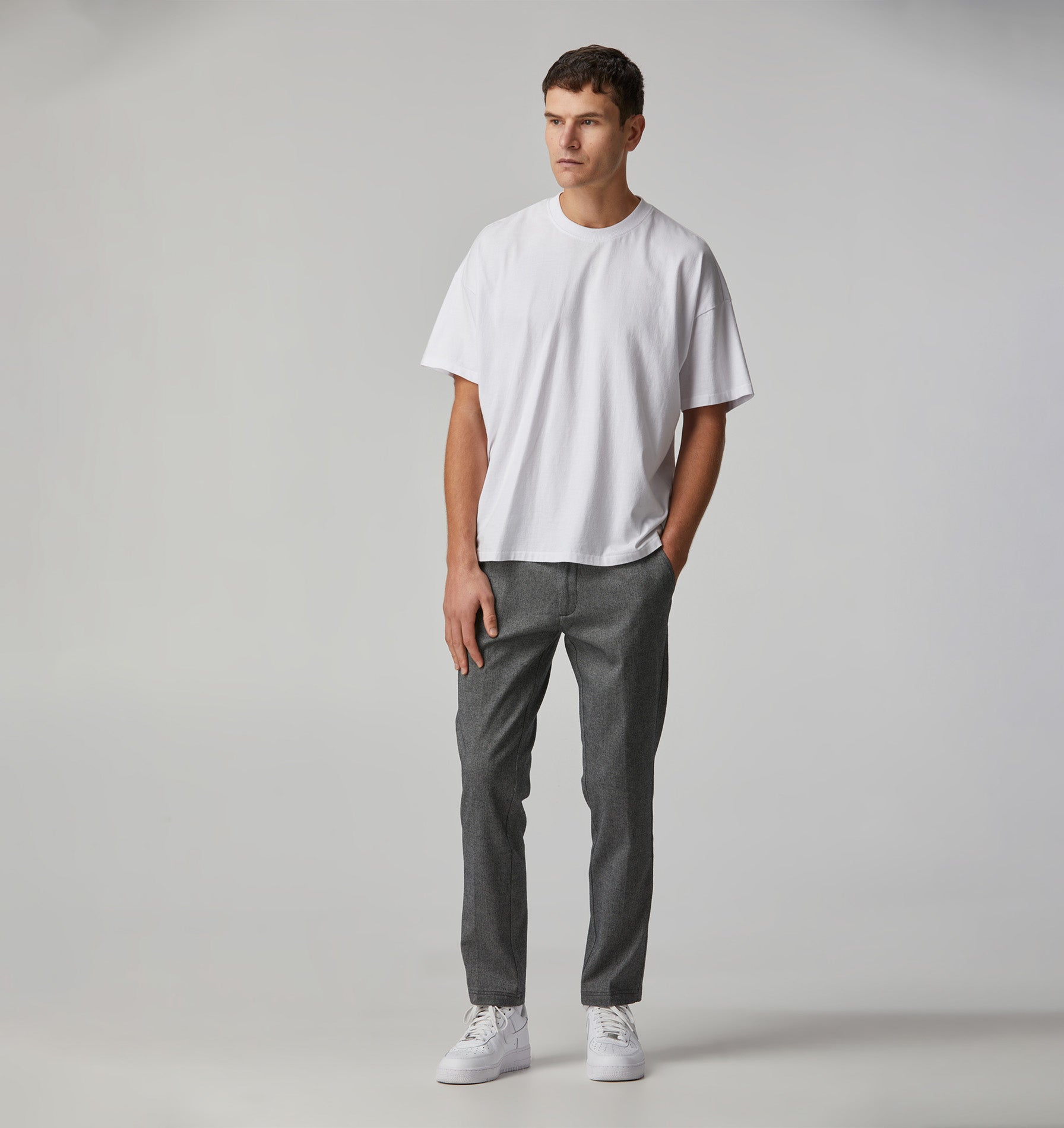 Slim Kobe Pant - Tall - Charcoal Herringbone