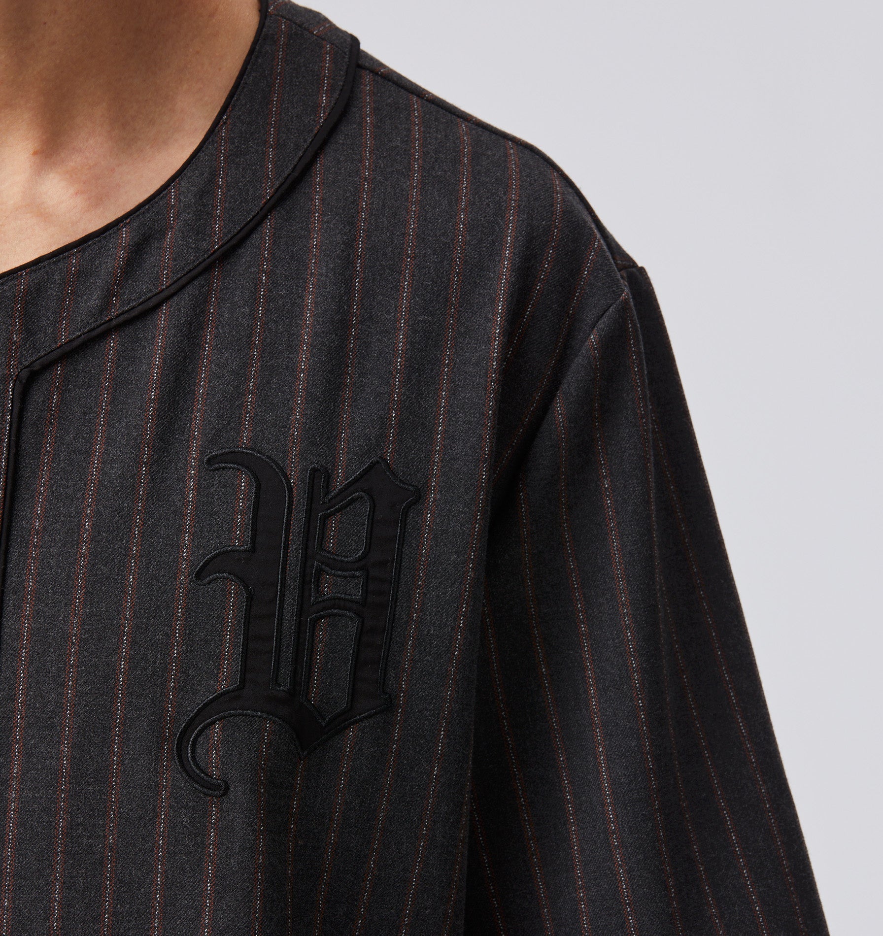 Laid Amour Baseball Jersey - Charcoal/Red Stripe