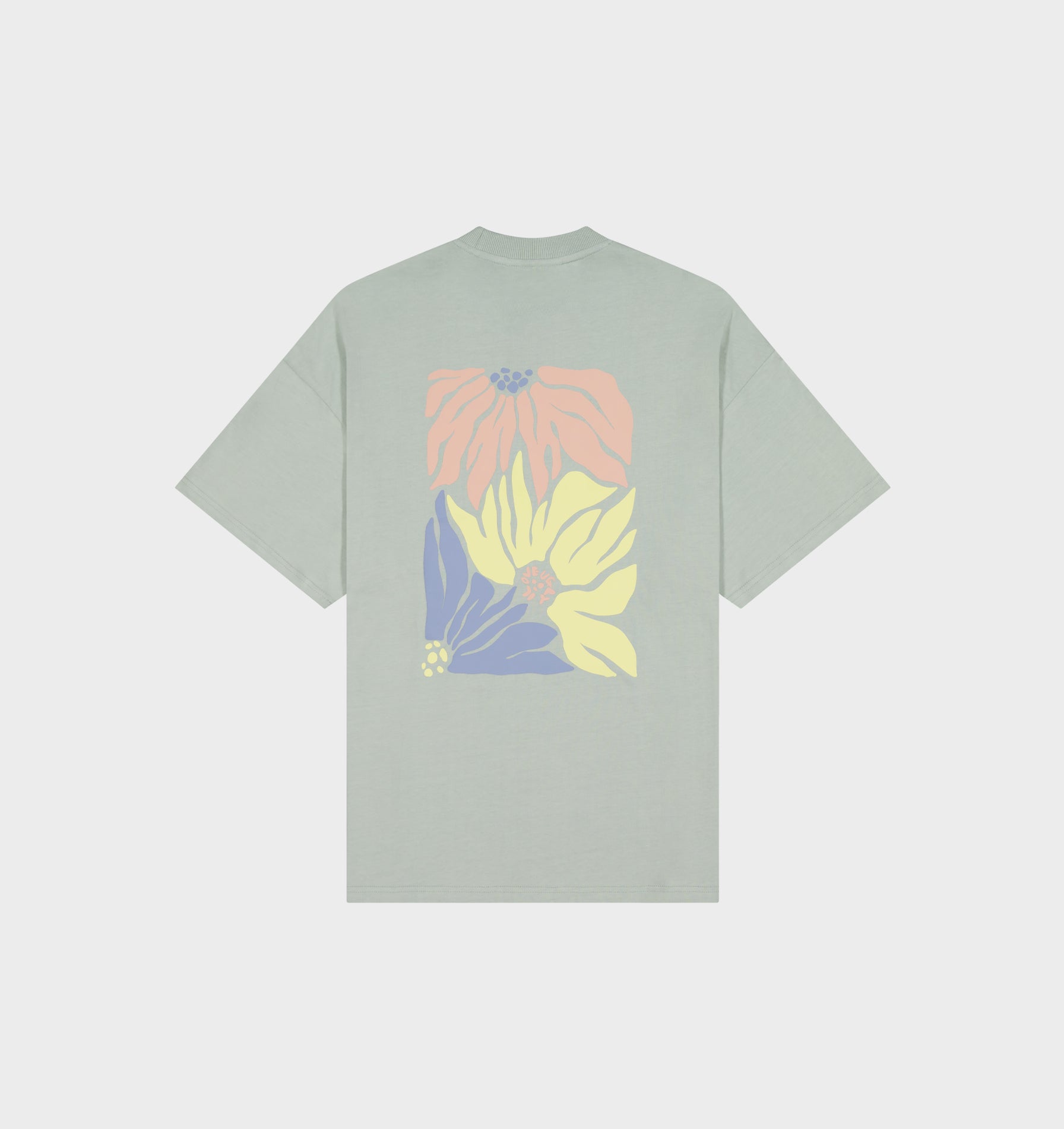 Abstract Bloom Box Tee - Sea Foam