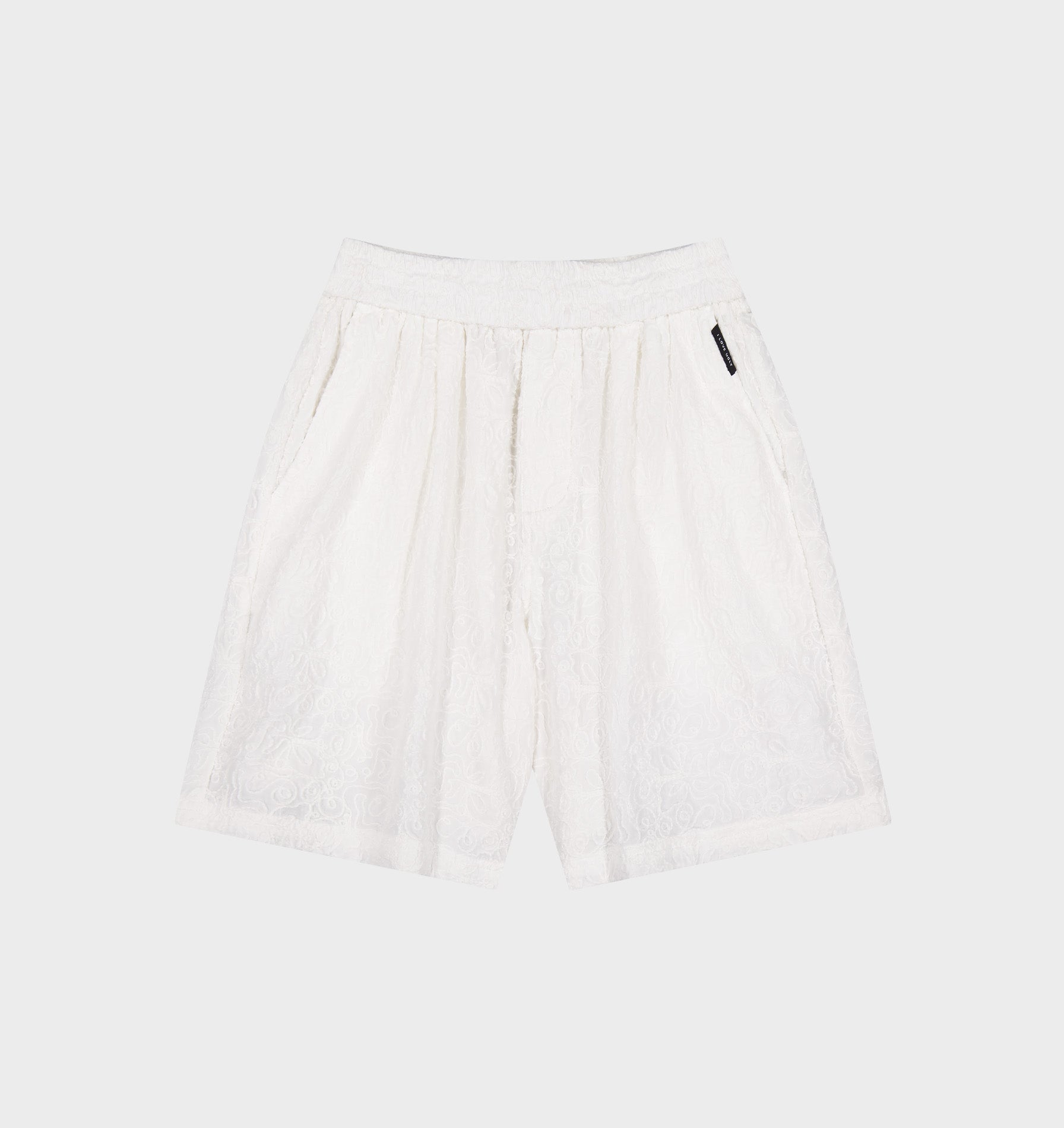 Chainstitch Michael Pleat Cord Short - White