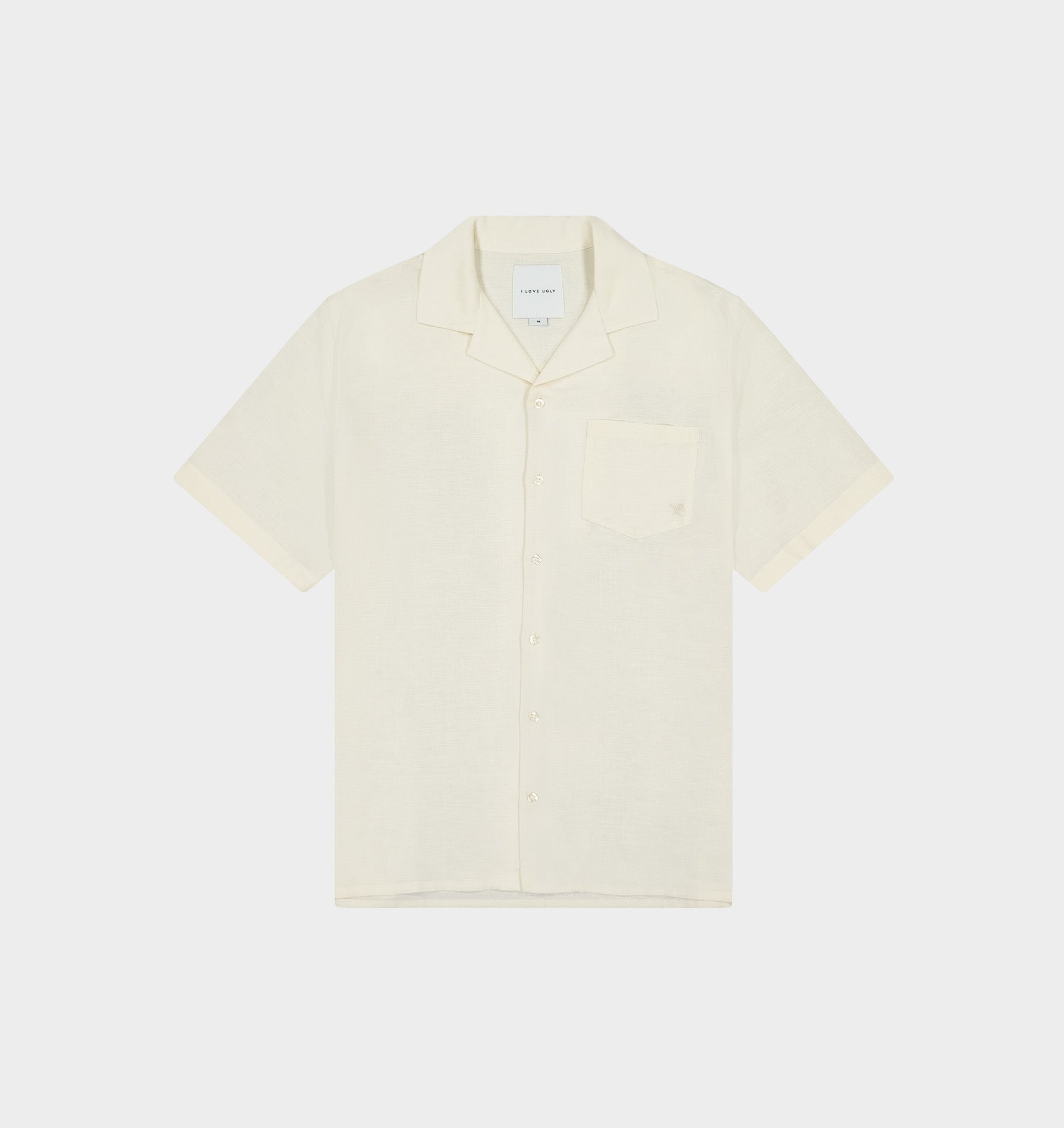 Linen Cuban Collar SS Shirt - Off White