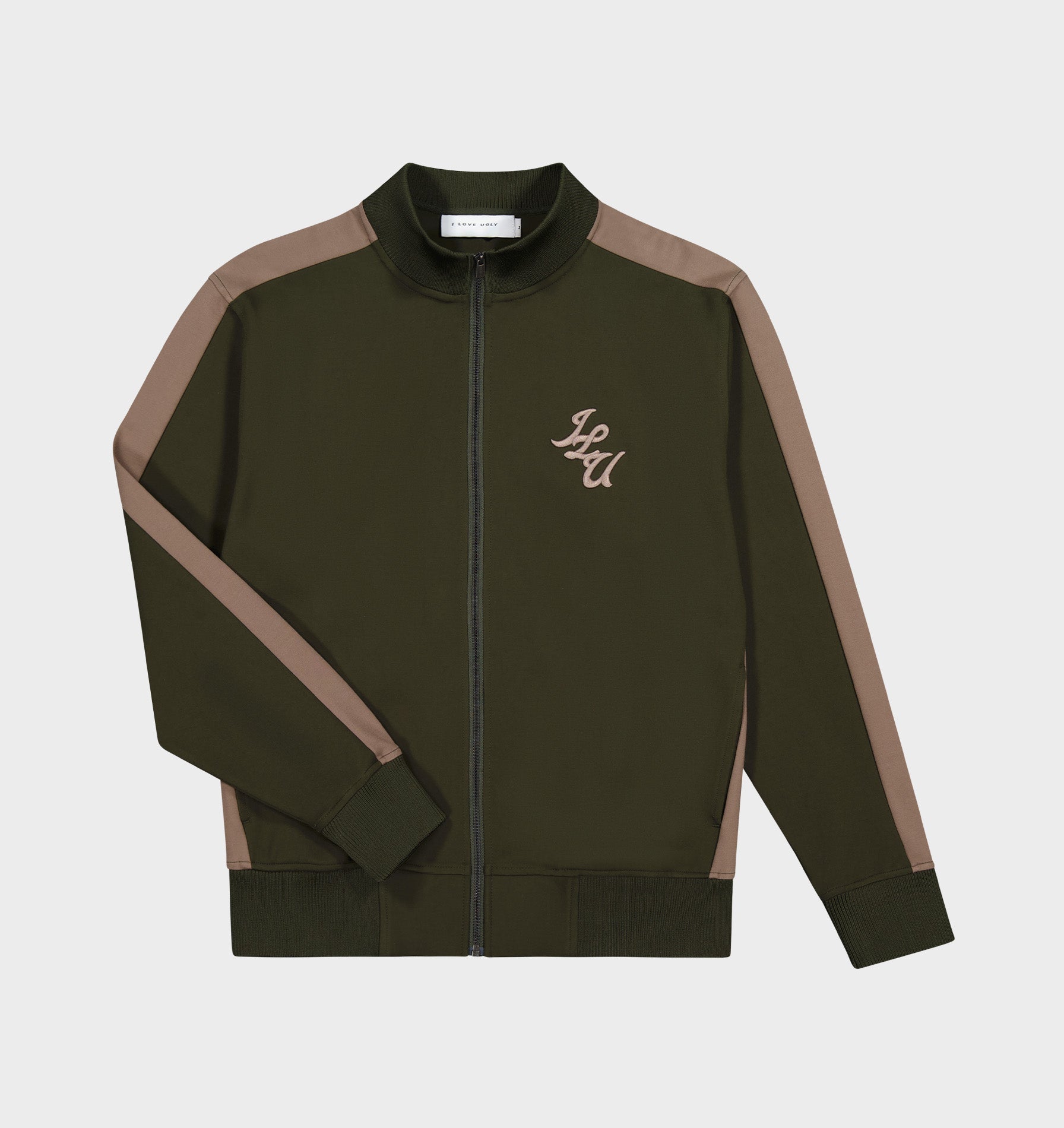 Abel Tracksuit Jacket - Dark Green/Taupe