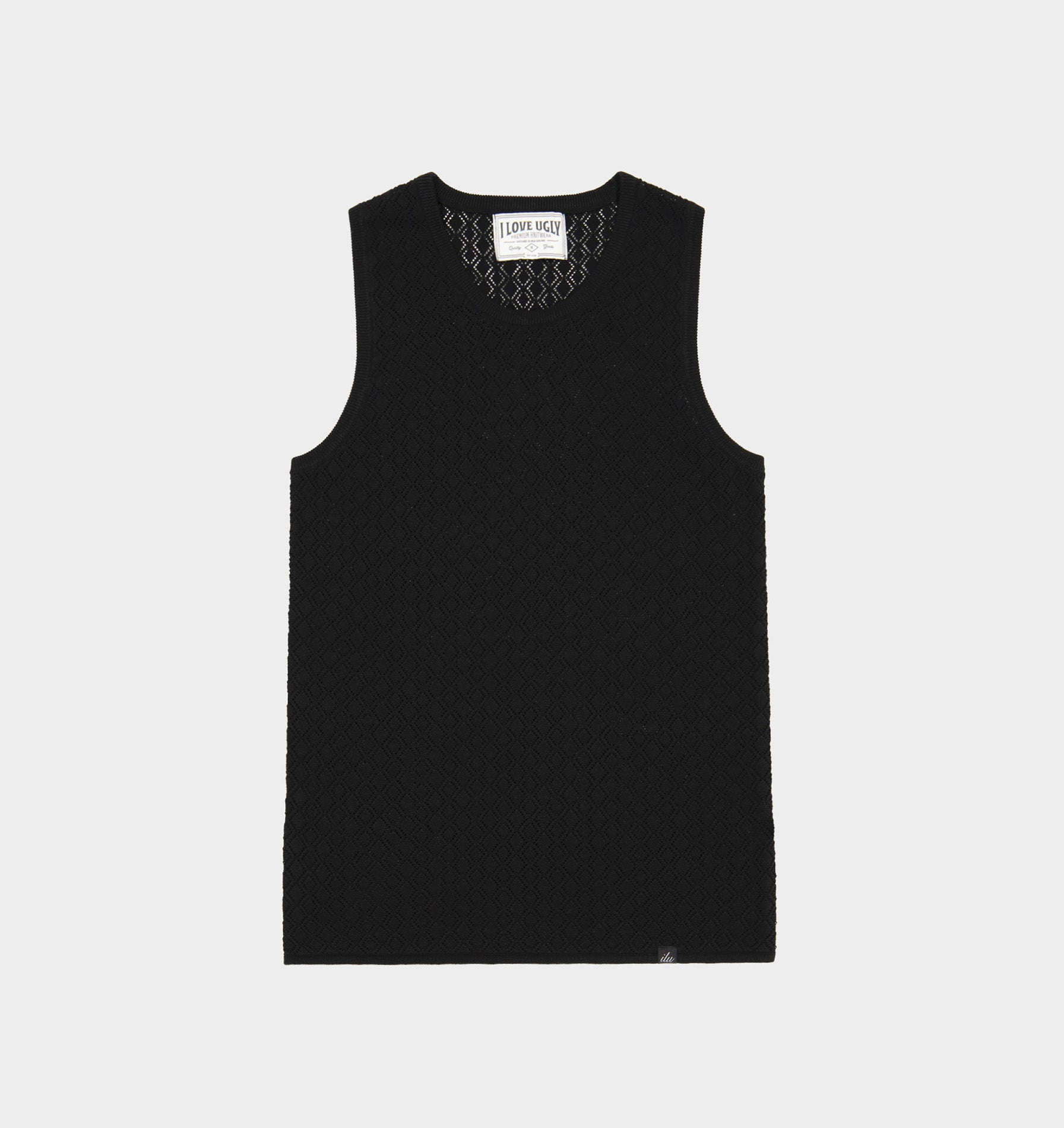 Lace Knit Tank - Black