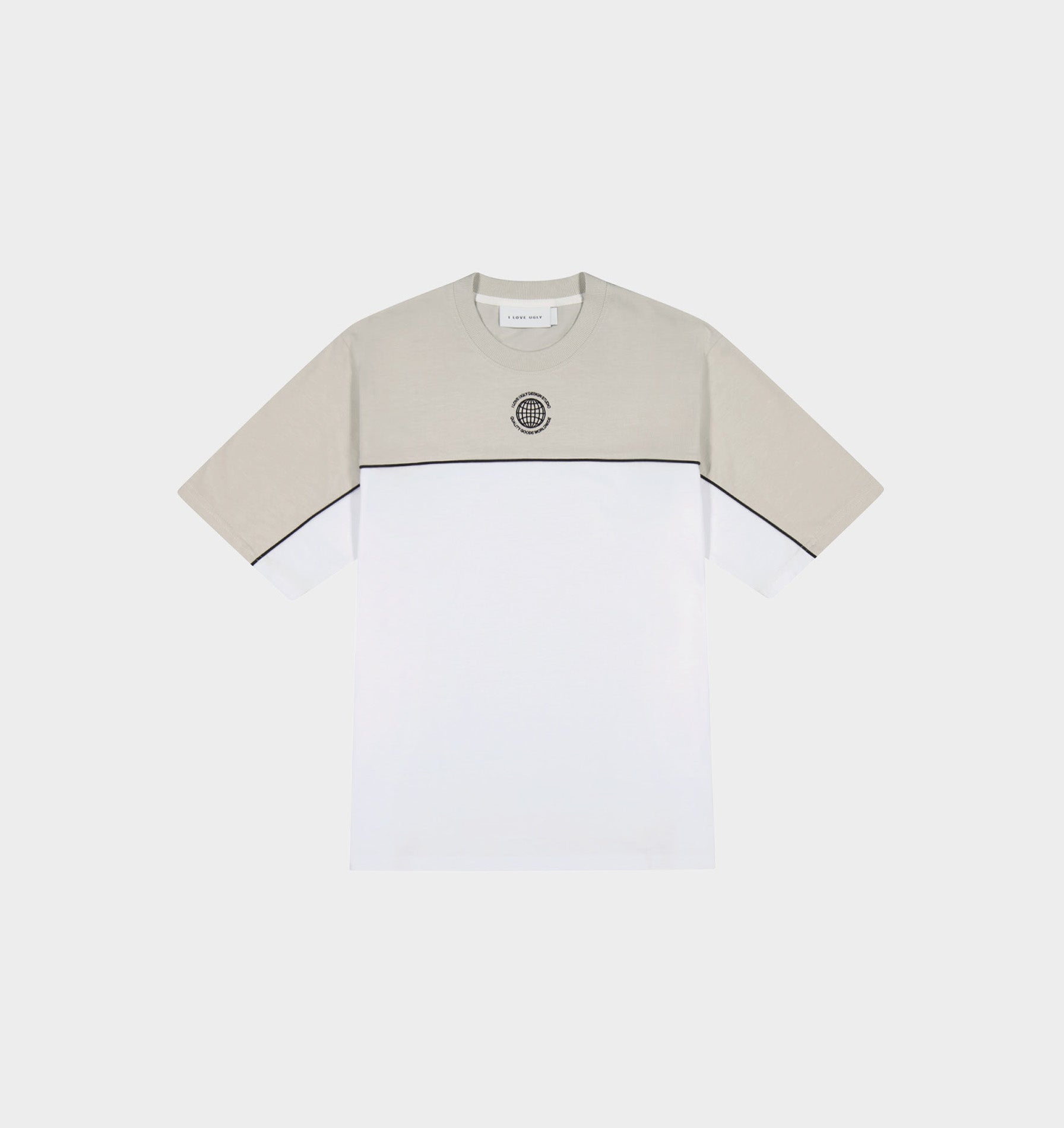 Piped Tee - White/Washed Stone