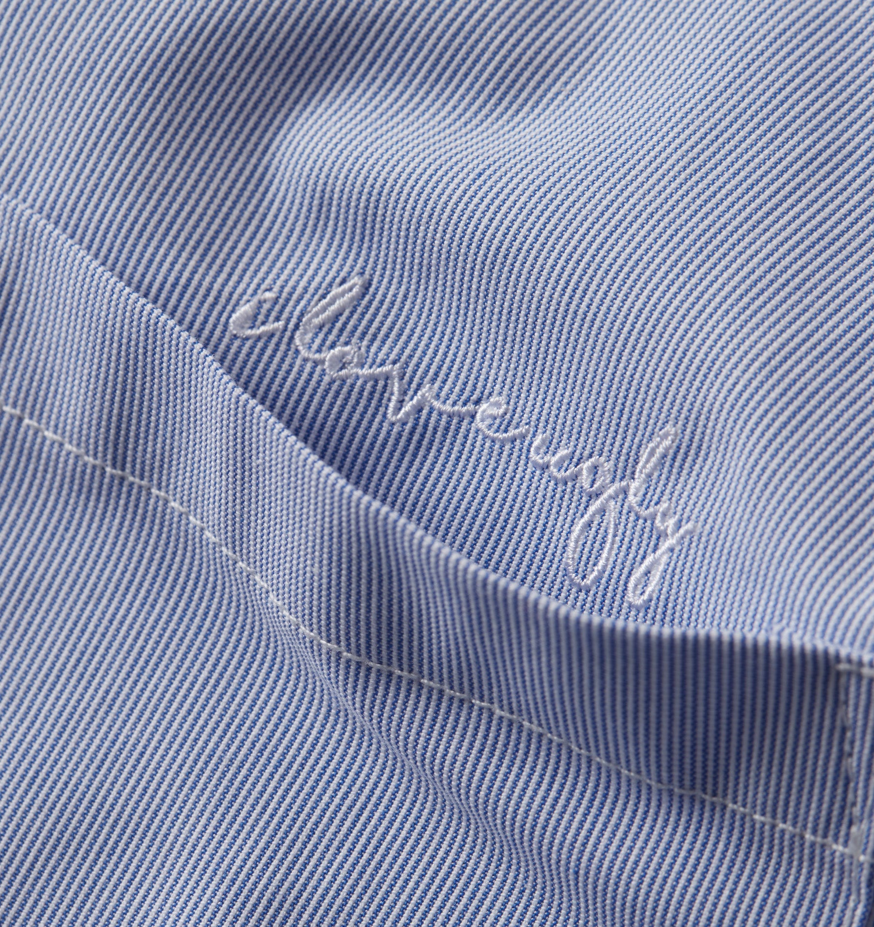 Box Cuban Collar Shirt - Blue/White Stripe